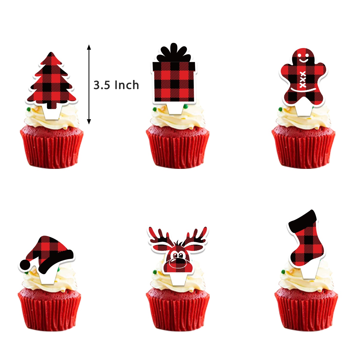 Buffalo Plaid Christmas Party Decorations Set