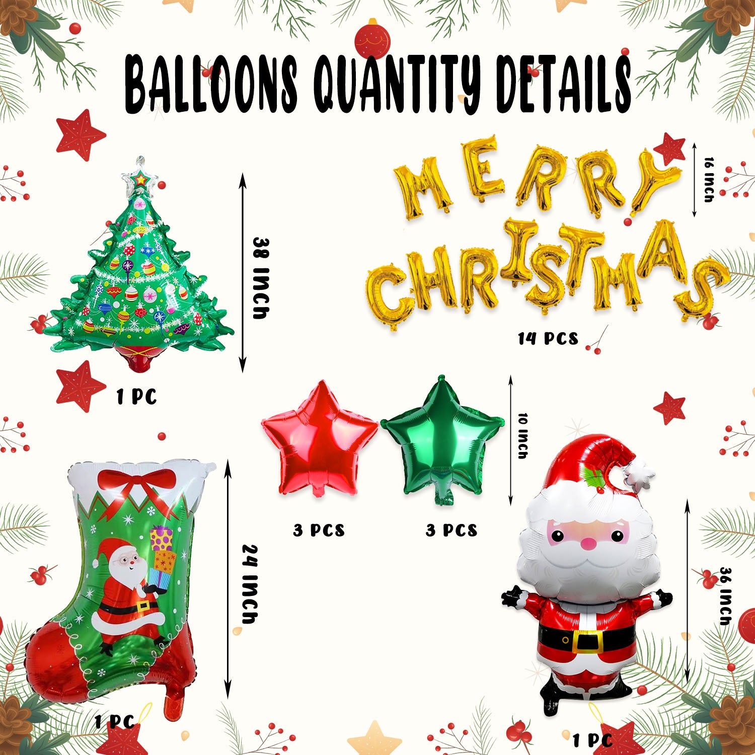 Merry Christmas Balloon Garland Set