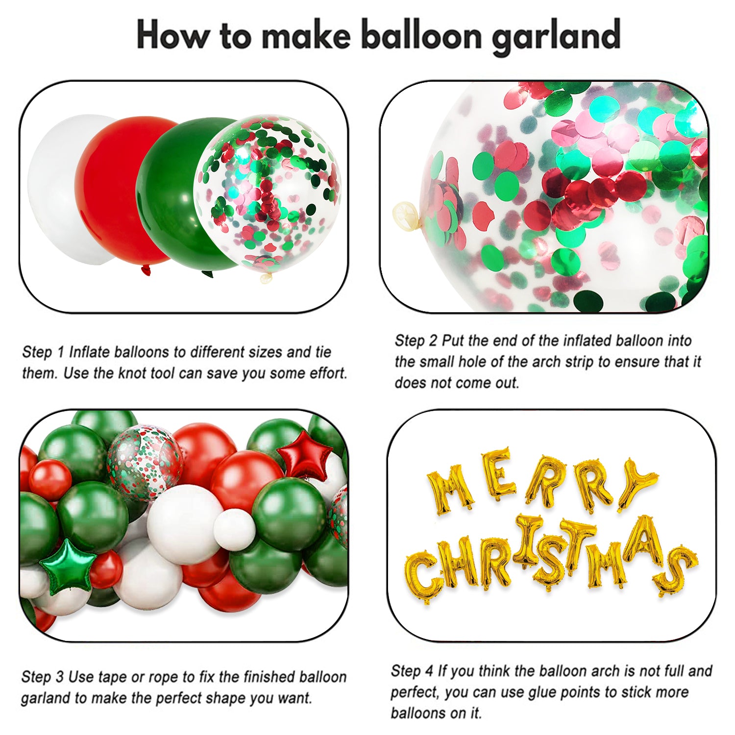 Merry Christmas Balloon Garland Set