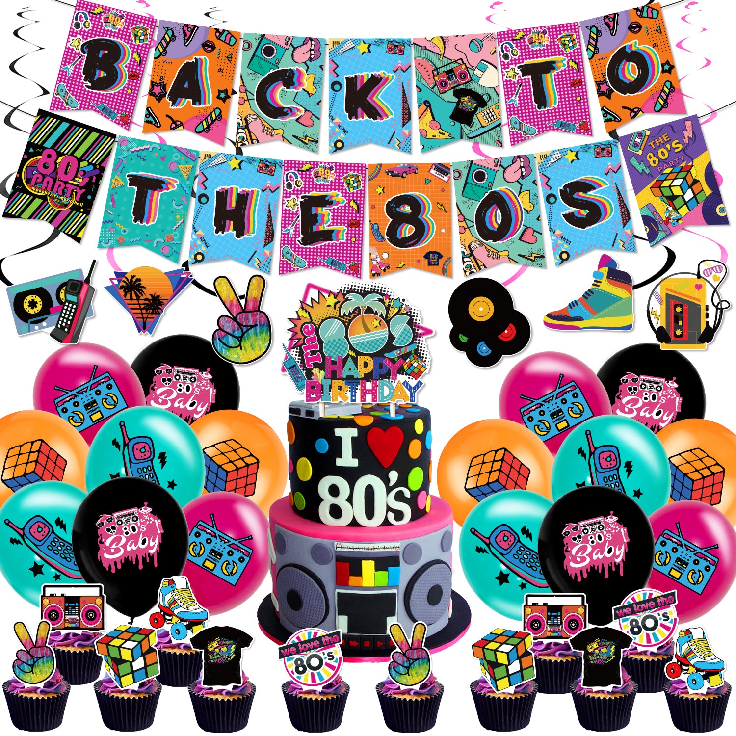 Back to the 80's Party Decoration Set B