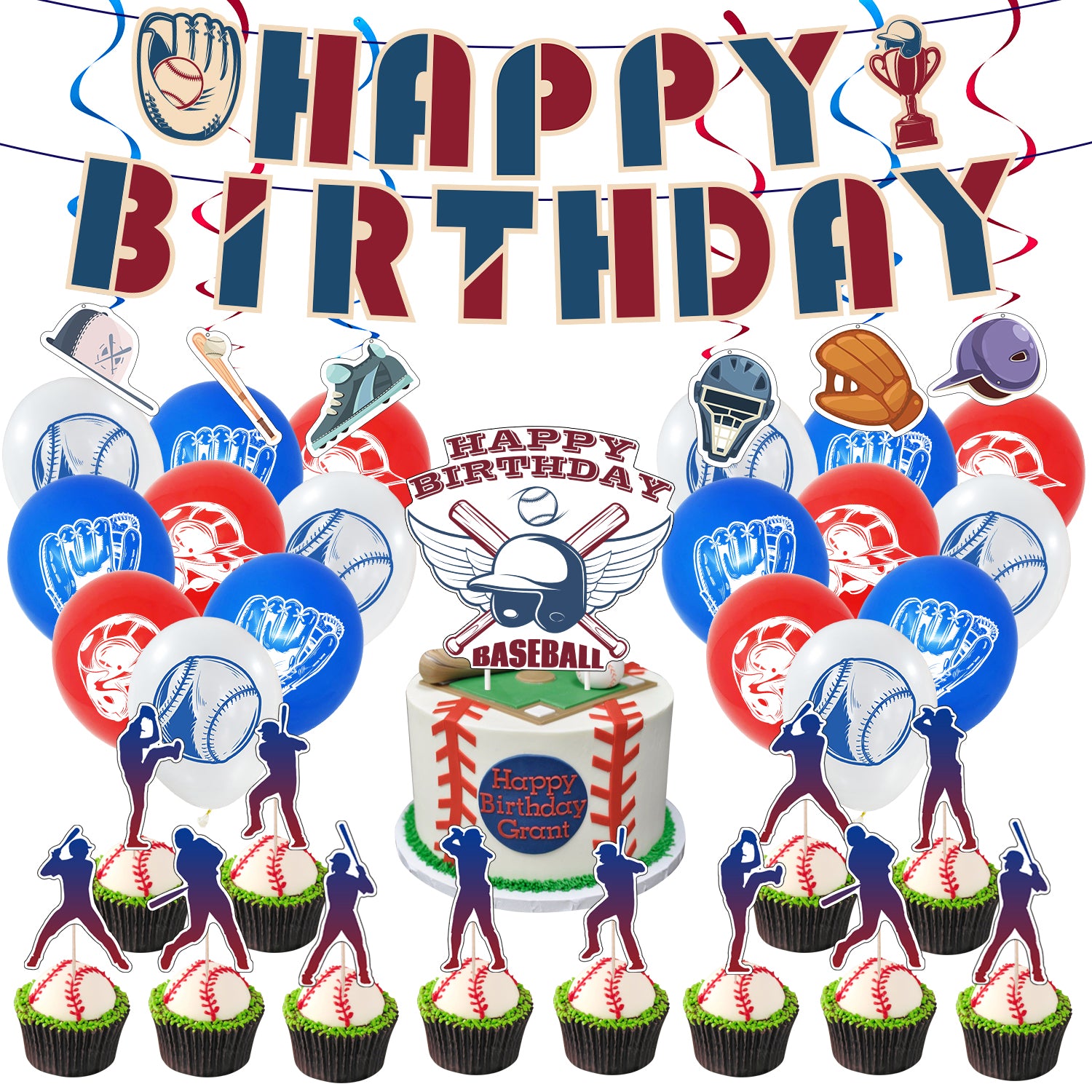 Baseball Birthday Party Decoration Set