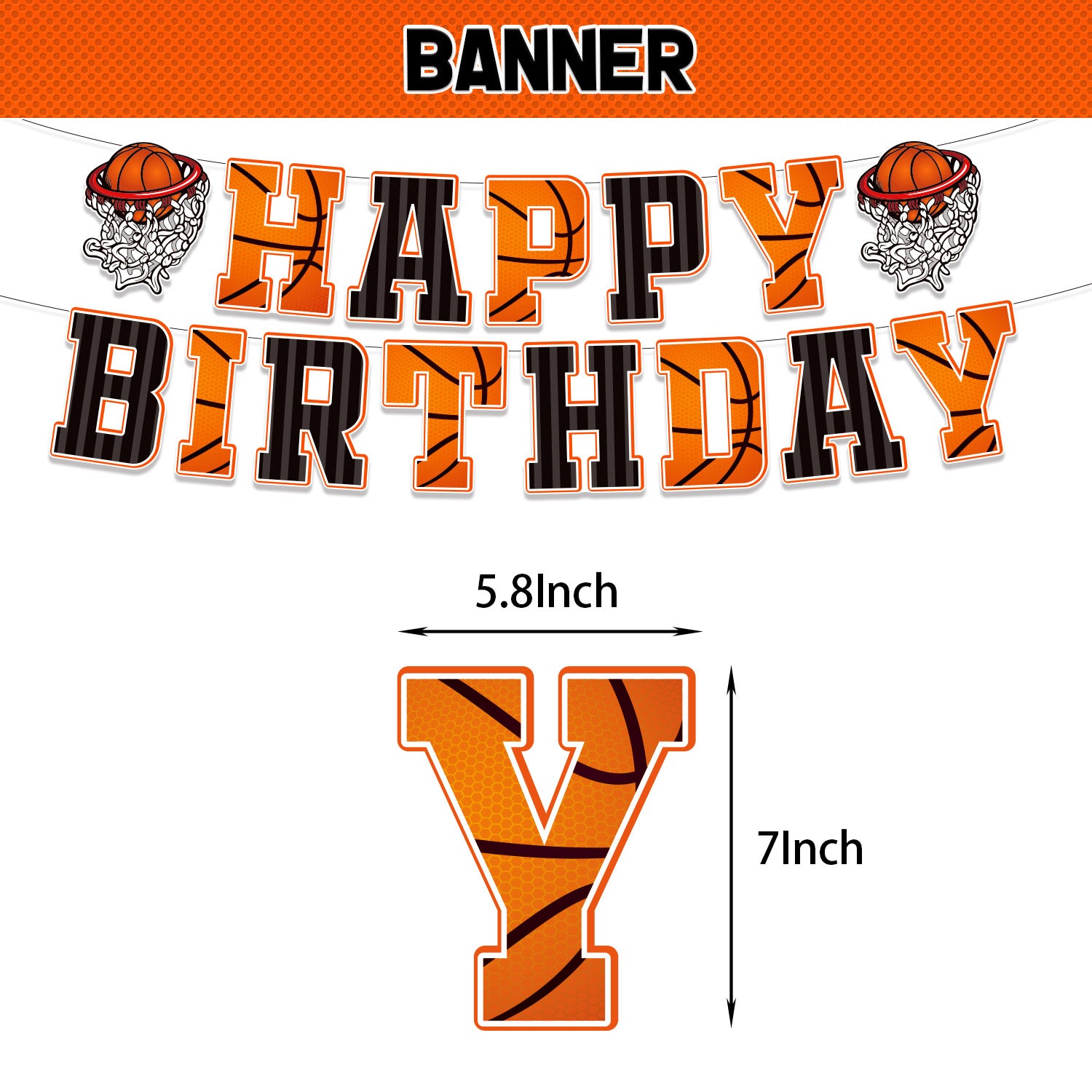 Basketball Theme Birthday Decoration Set