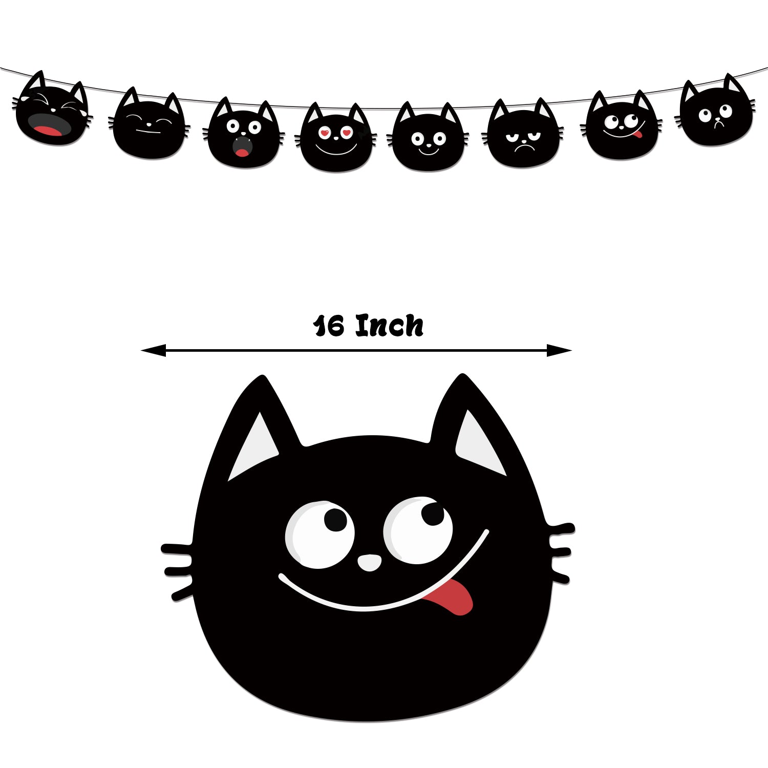 Black Meow Birthday Decoration Set