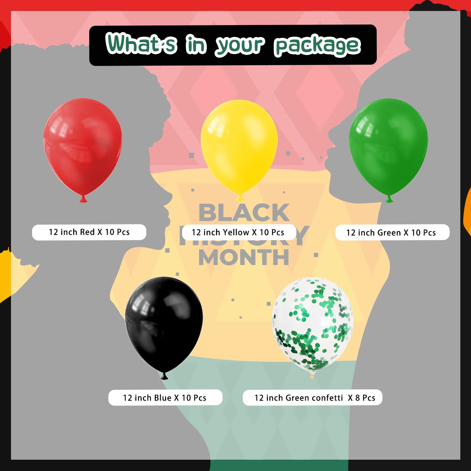 Black History Month Balloon Garland Decoration