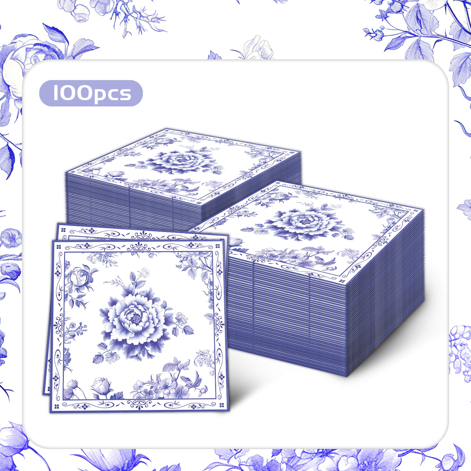 Blue & White Porcelain Napkins