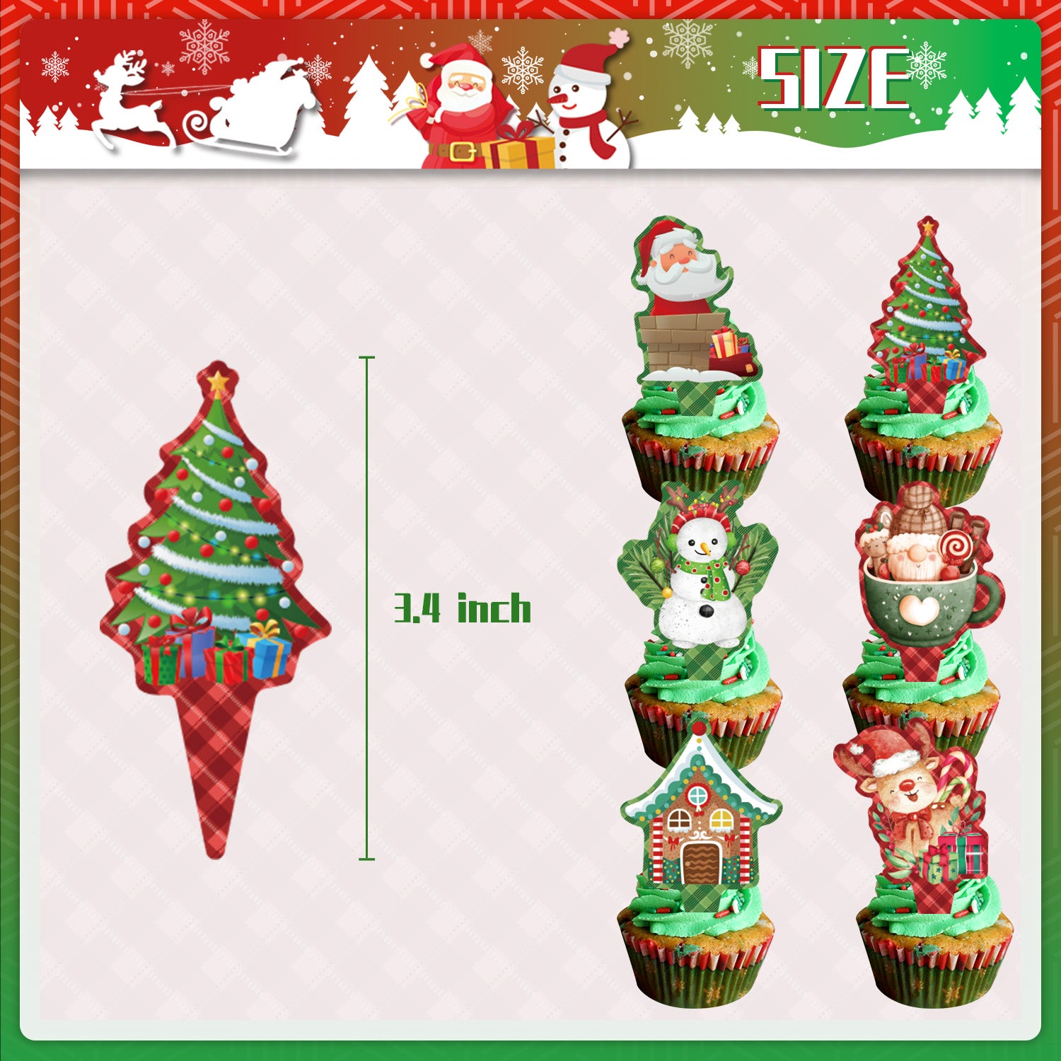 3-Tier Christmas Cupcake Stand Set