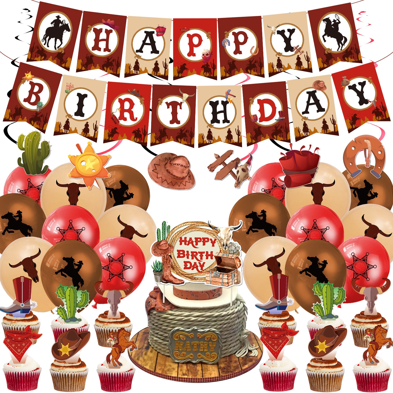 Wild West Cowboy Birthday Decoration Set