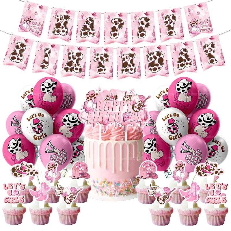 Cowgirl Birthday Decoration Set B