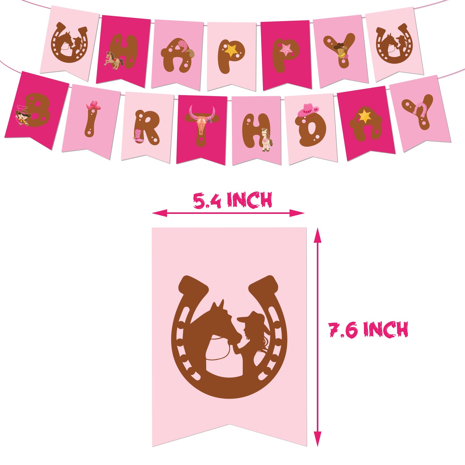 Cowgirl Birthday Decoration Set A