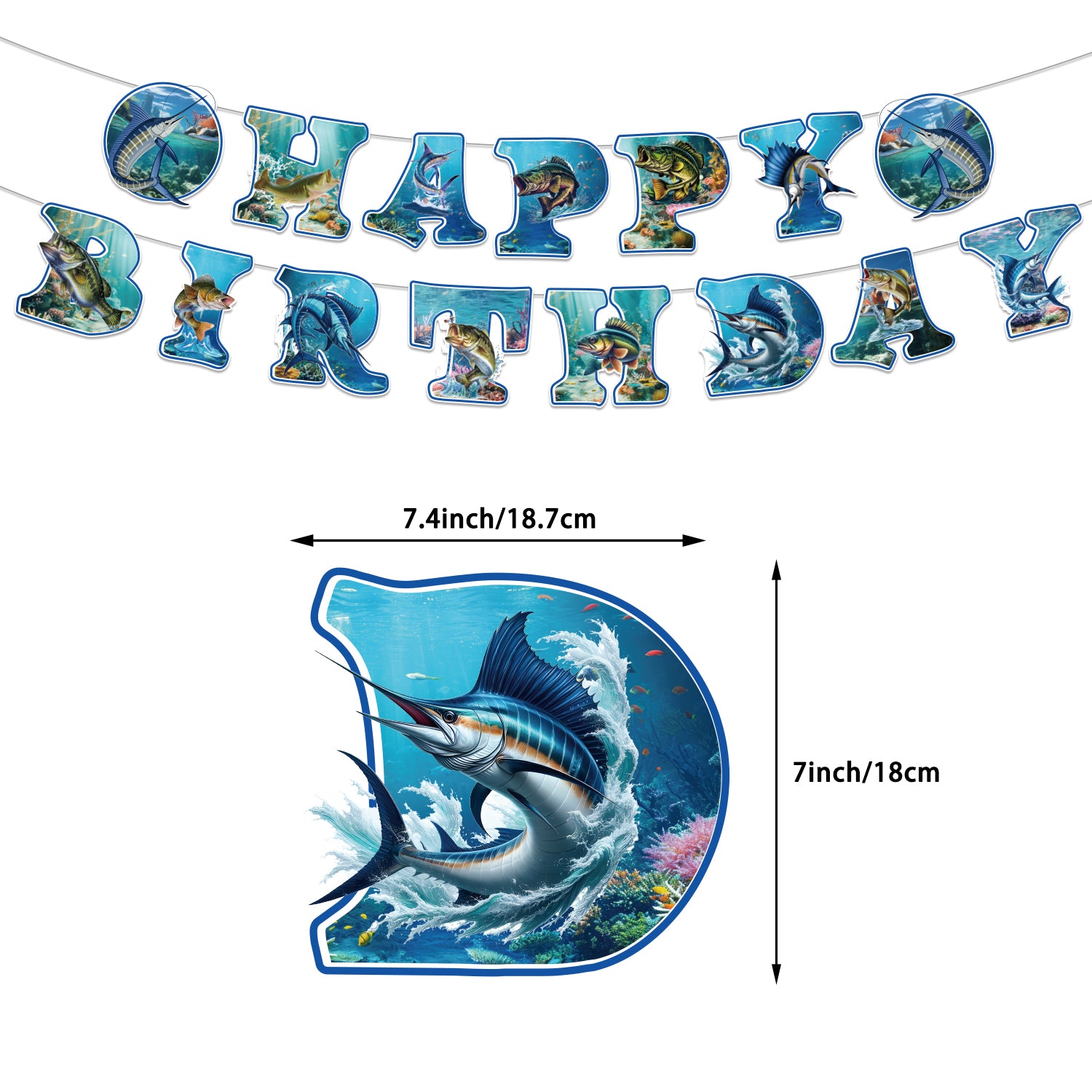 Fish Birthday Party Decoration Set