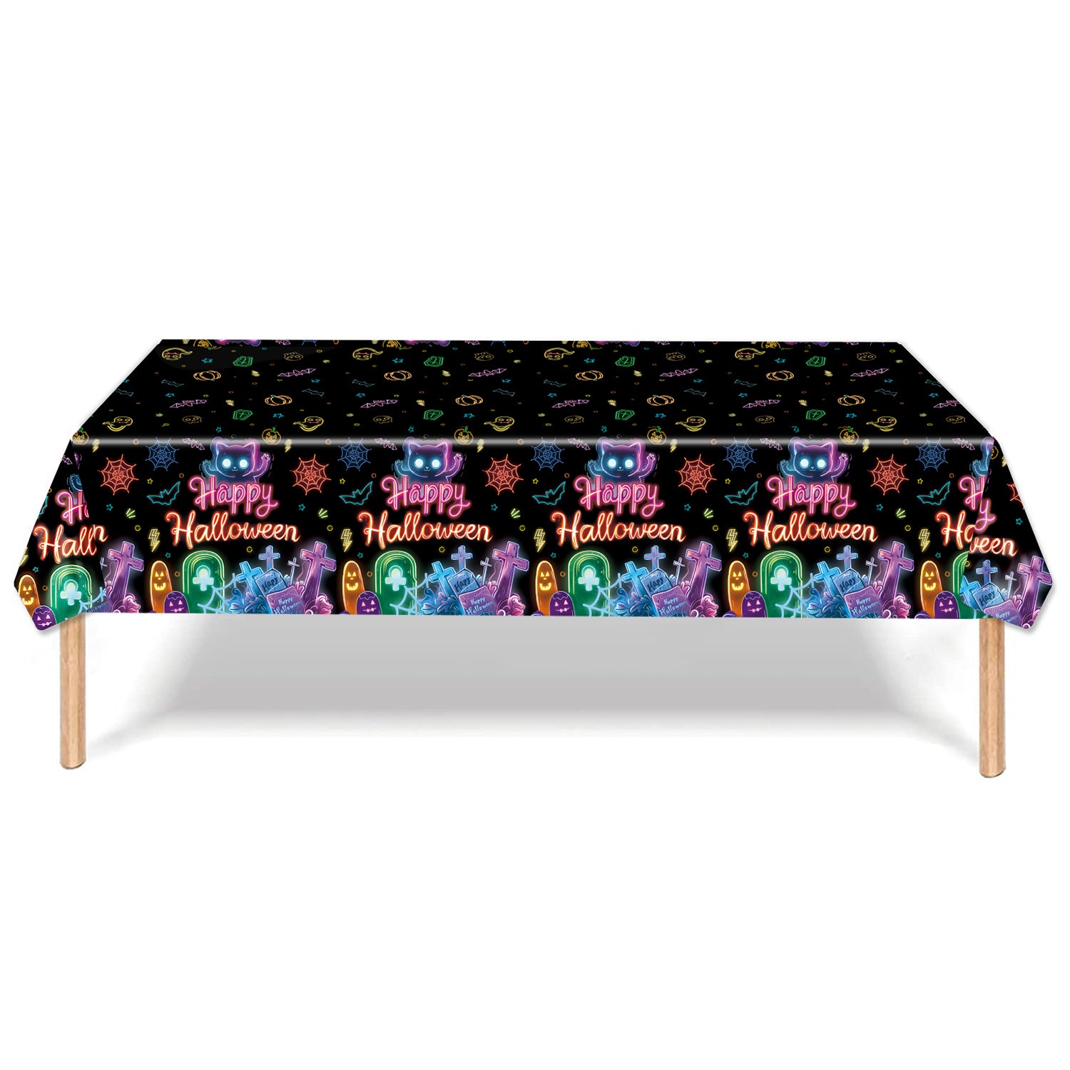 3pcs Halloween Neon Colored Tablecloth