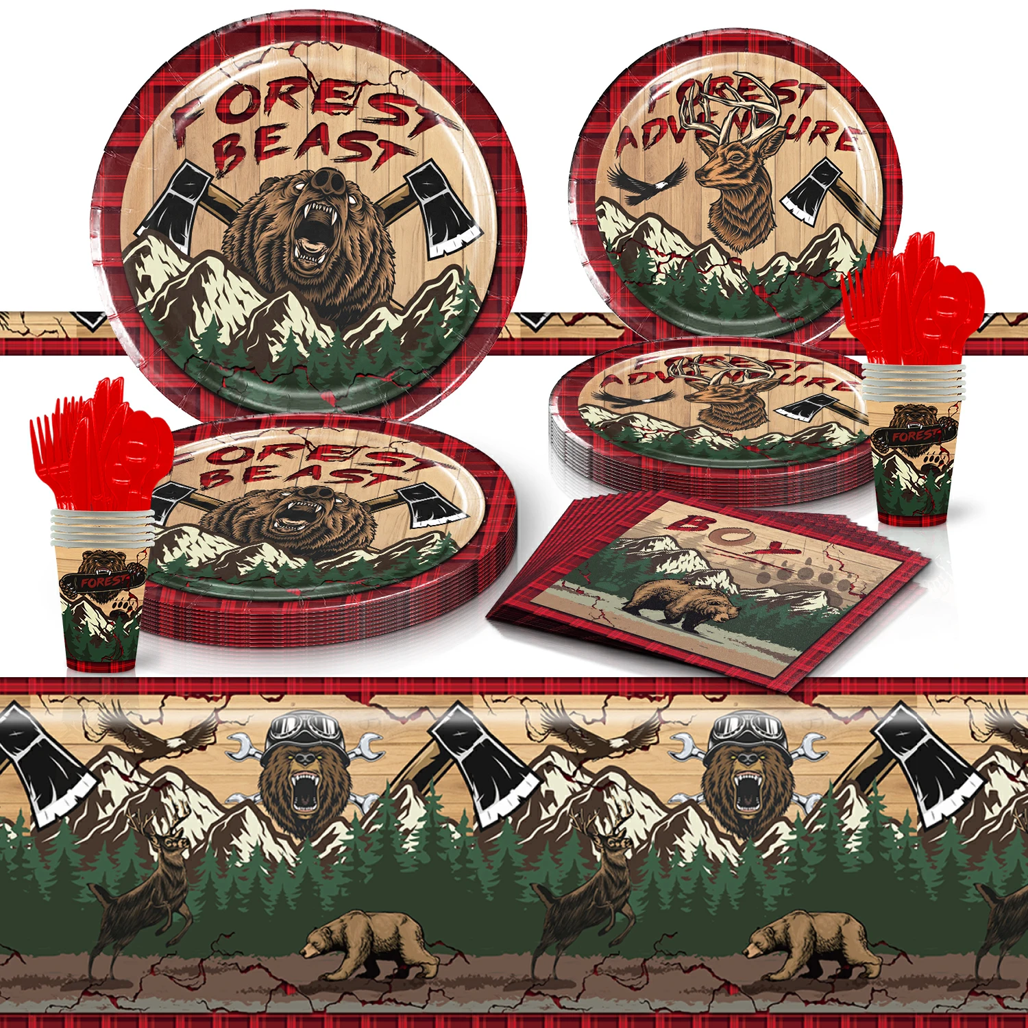 Forest Beast Tableware Set Serves 24