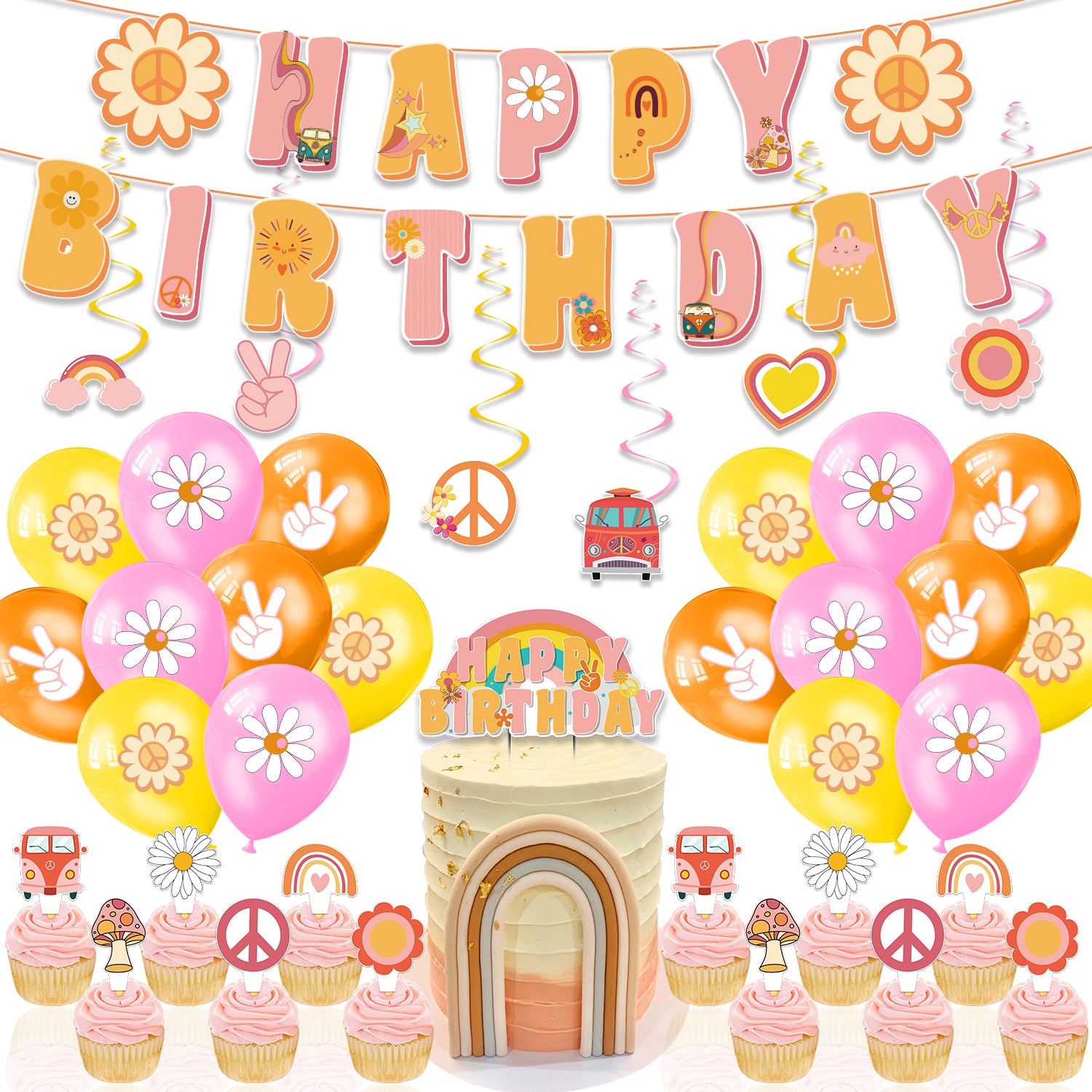 Groovy Style Birthday Party Decoration Set