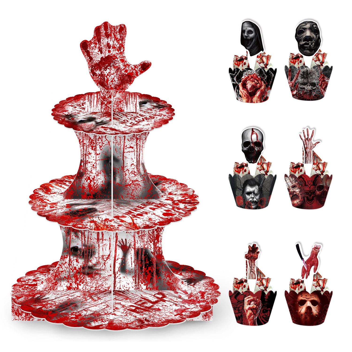 3-Tier Halloween Bloody Cupcake Stand Set