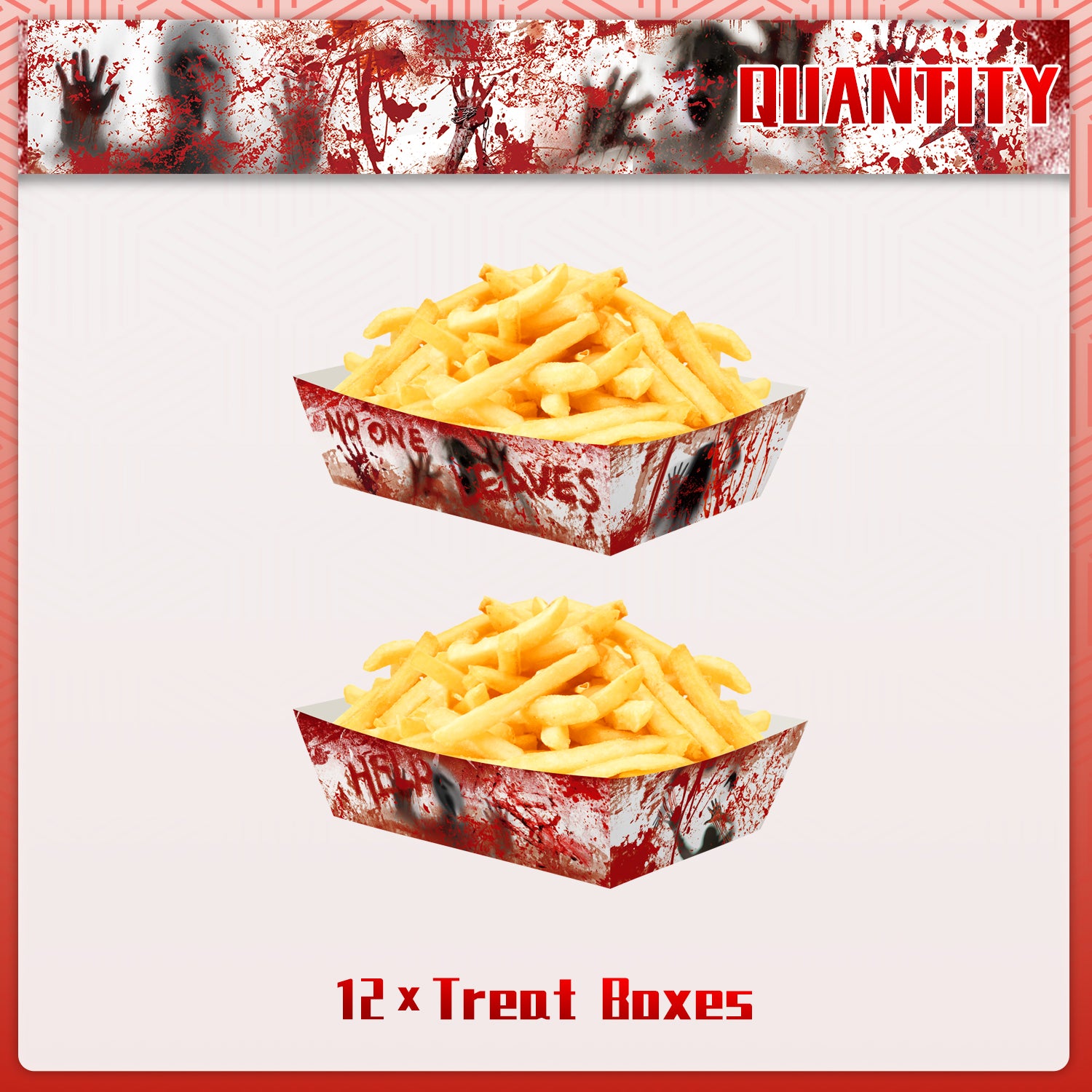 12pcs Halloween Party Bloody Paper Food Trays