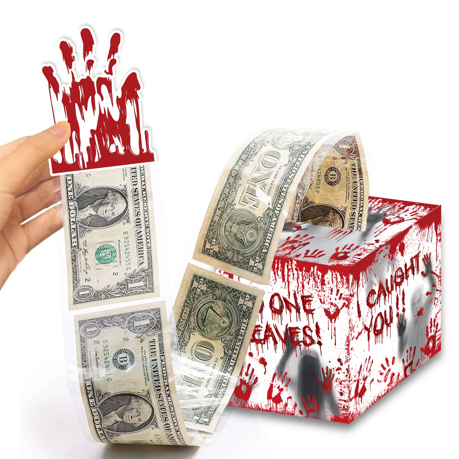 Bloody Halloween Money Box for Cash Gift Pull Out