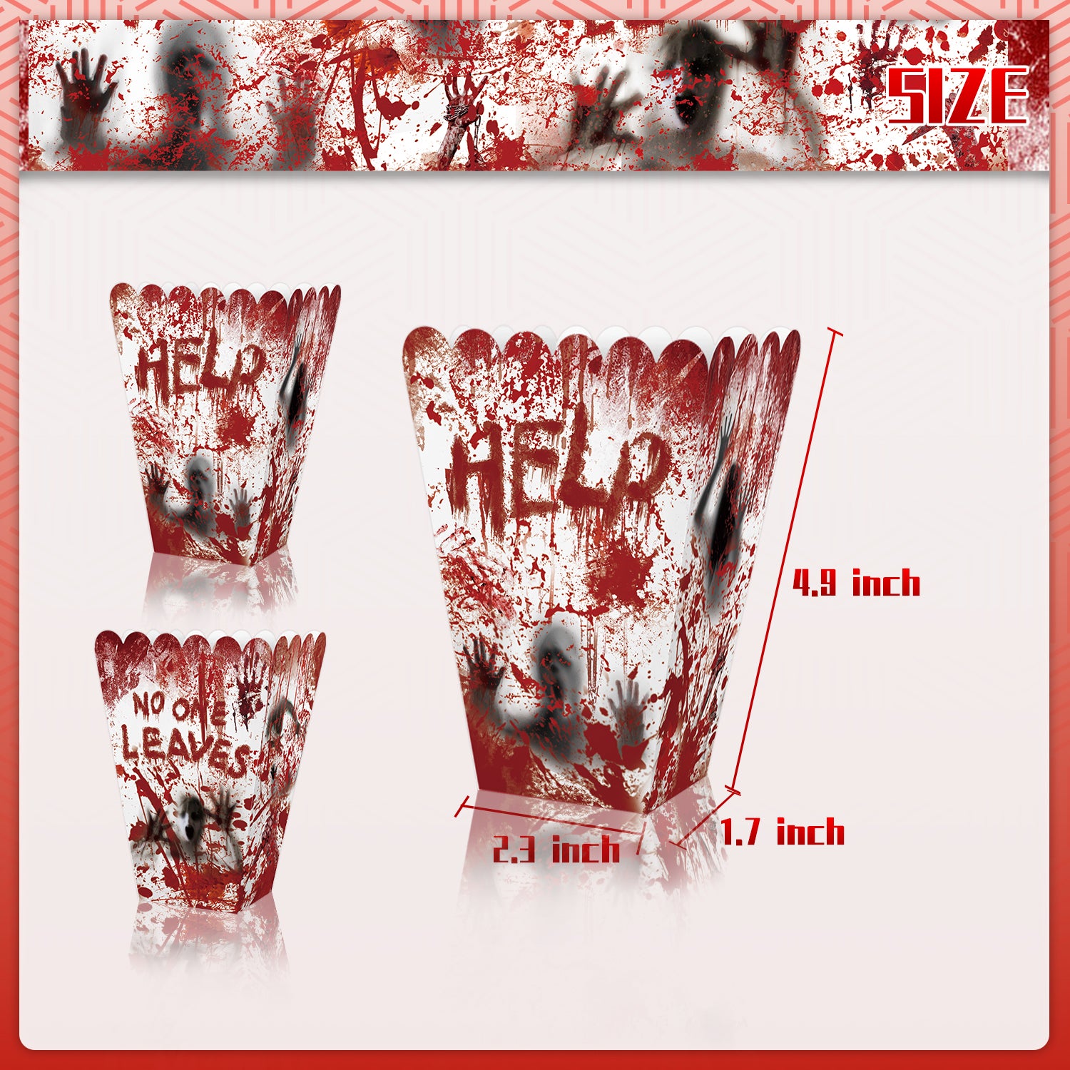 6pcs Halloween Bloody Popcorn Boxes