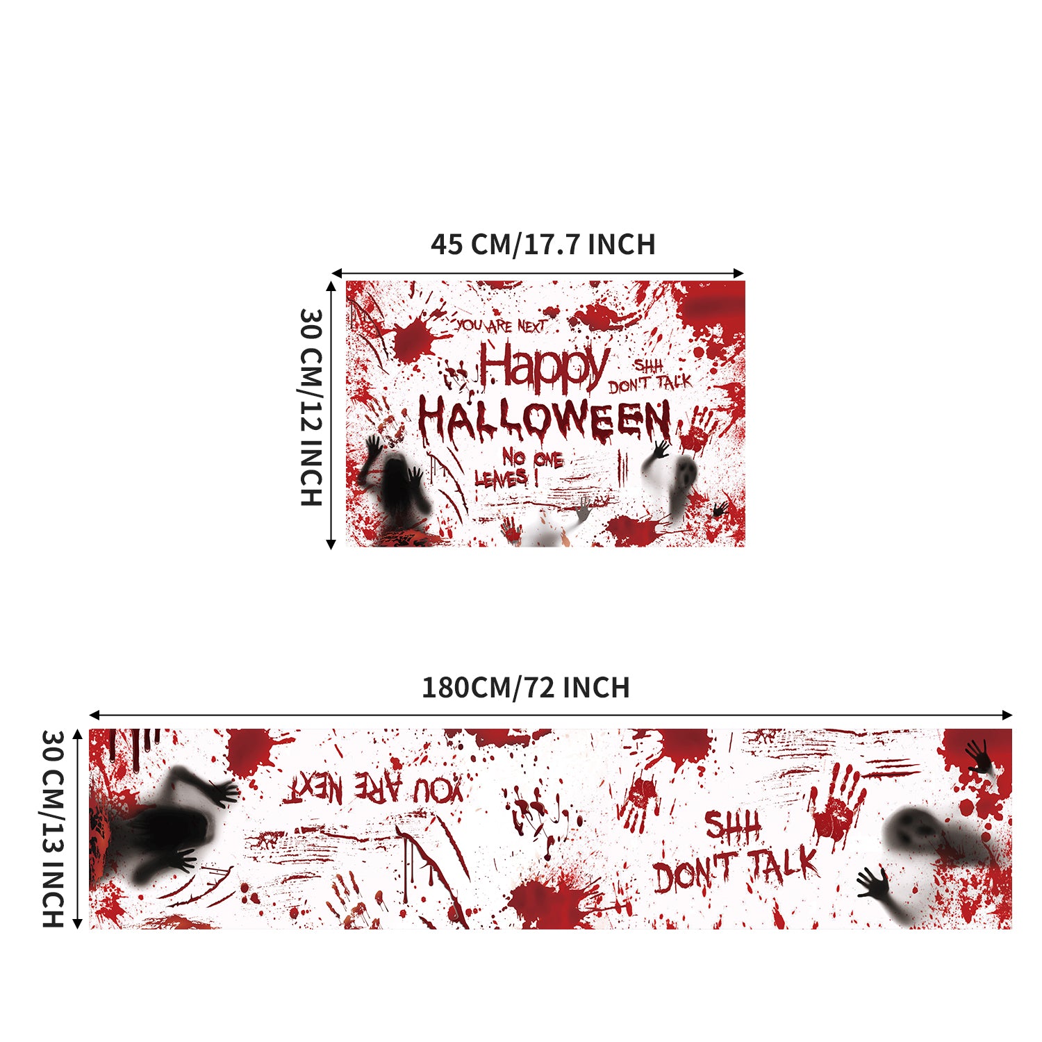 Halloween Bloody Table Runner with Placemats of 4