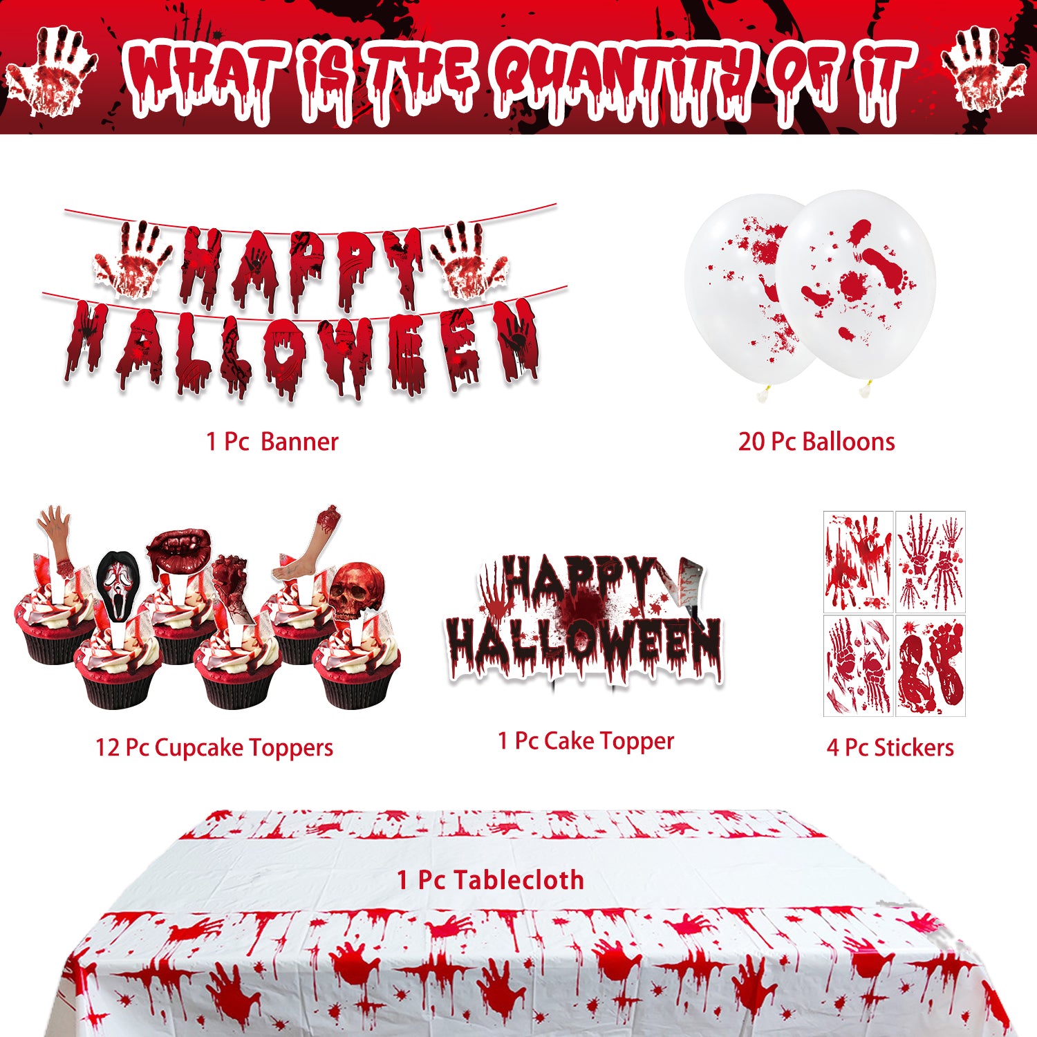 Halloween Bloody Scary Party Tableware Set