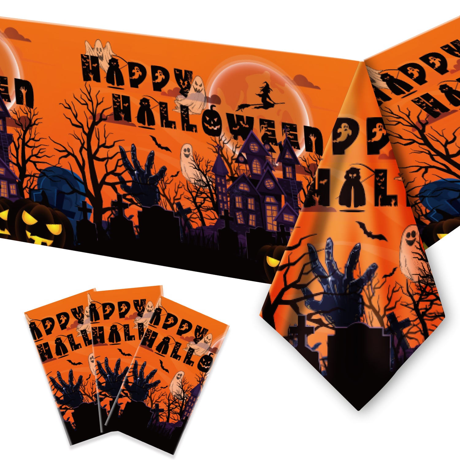 3pcs Halloween Horror Night Tablecloth