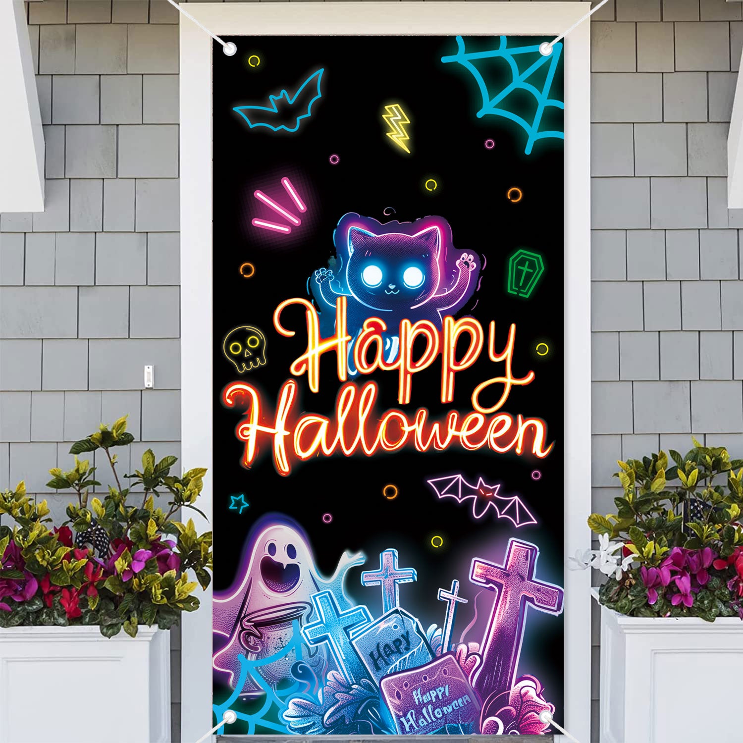 Halloween Neon Colored  Door Cover Banner