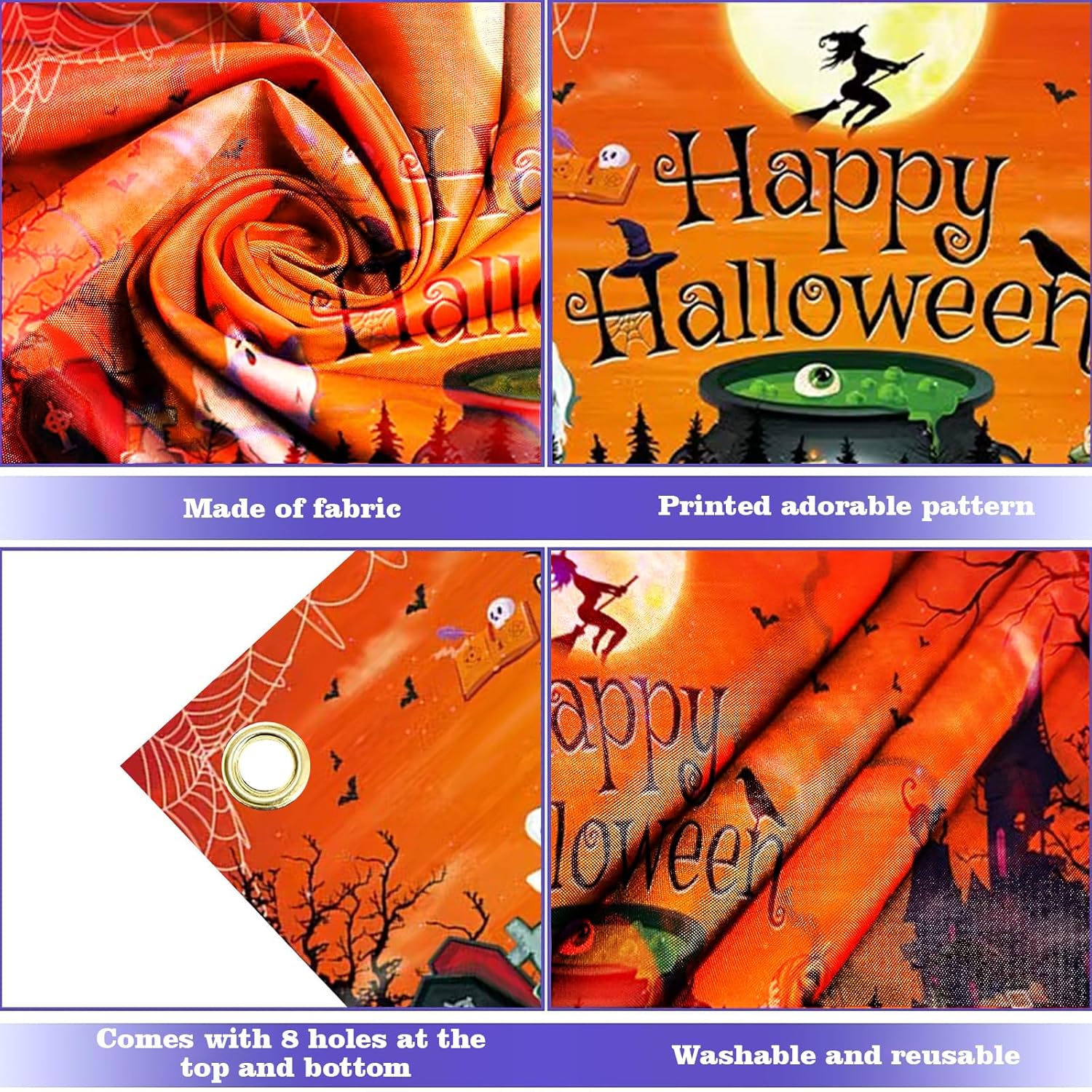 Halloween Garage Decoration Backdrop Banner