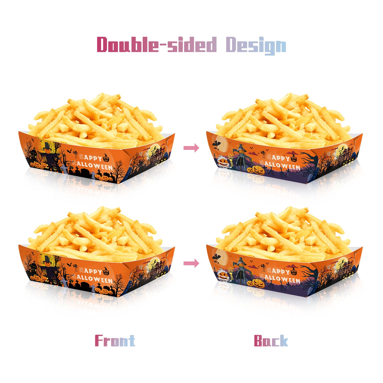 12pcs Halloween Party Paper Food Trays