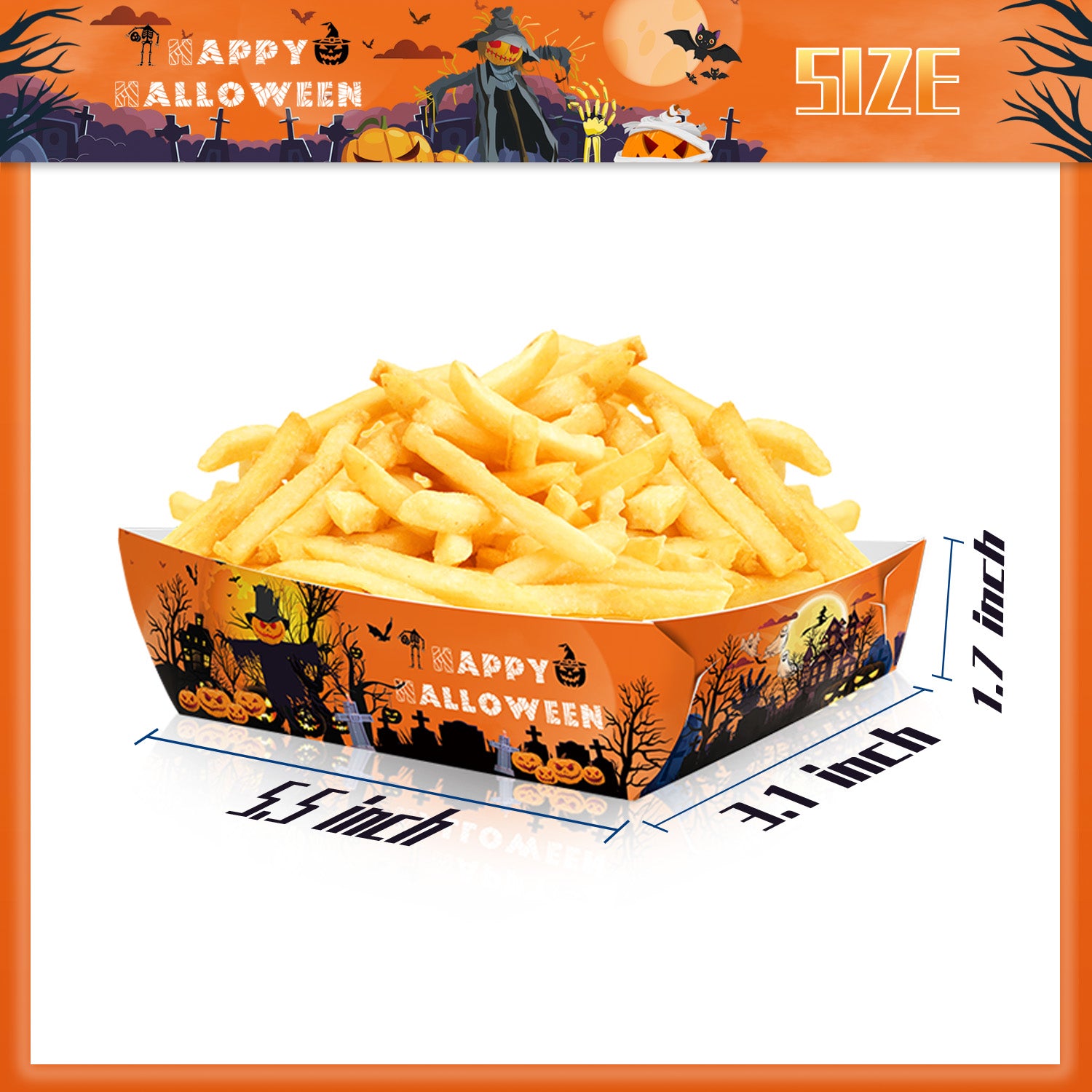 12pcs Halloween Party Paper Food Trays