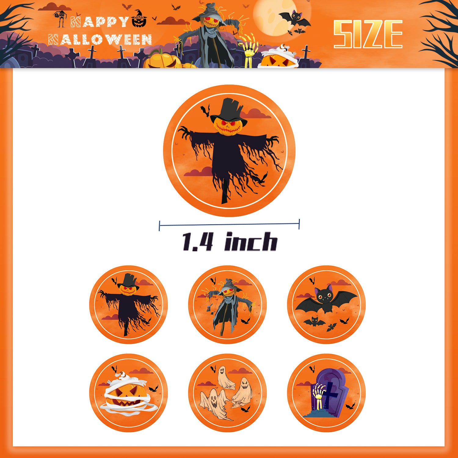 12pcs Halloween Candy Bags with Stickers