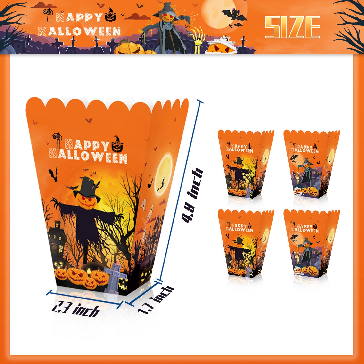 6pcs Halloween Popcorn Boxes