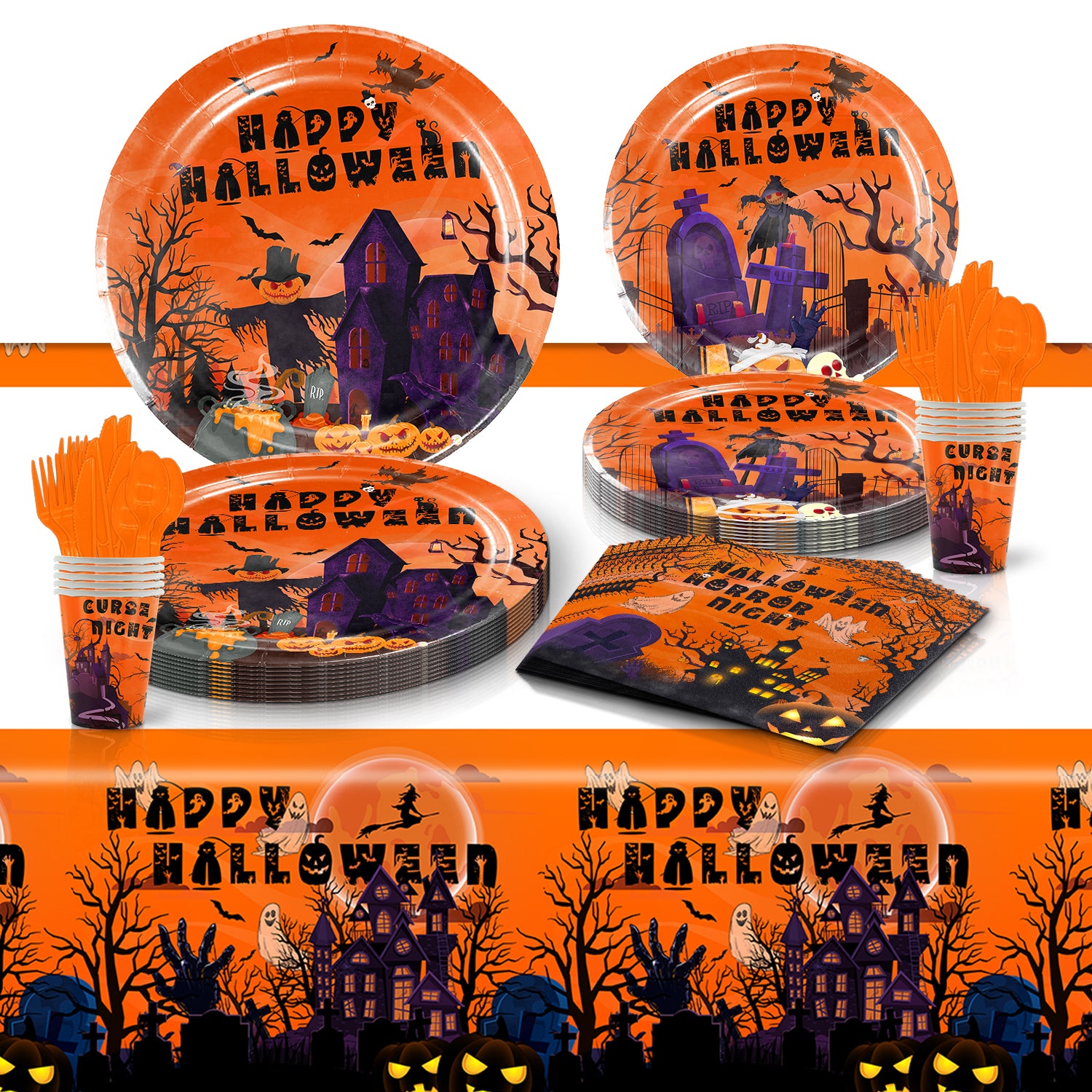 Halloween Horror Night Tableware Set Serves 10