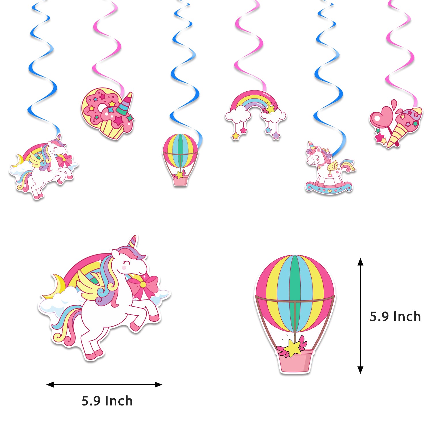 Rainbow and Unicorn Party Decoration Set B