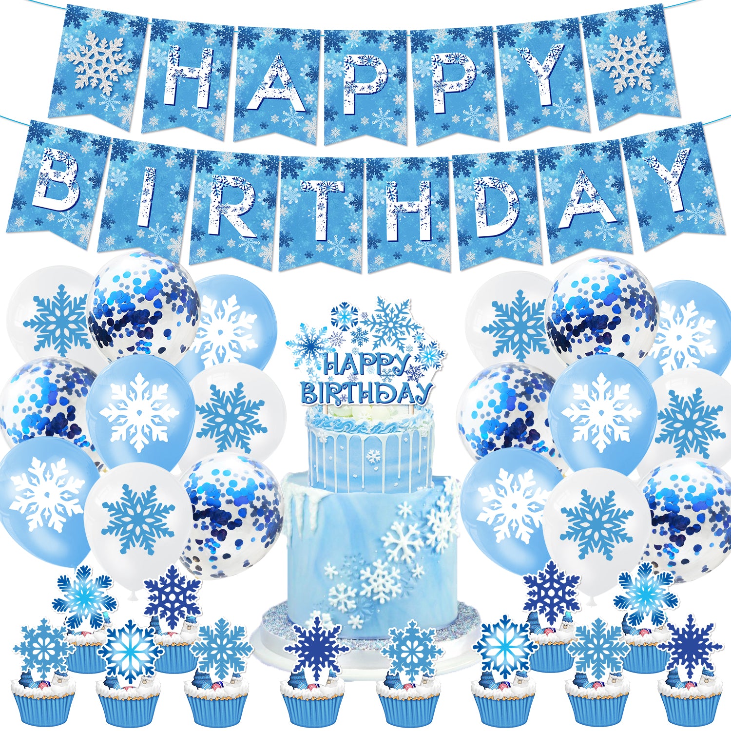 Snowflakes Birthday Party Decorations