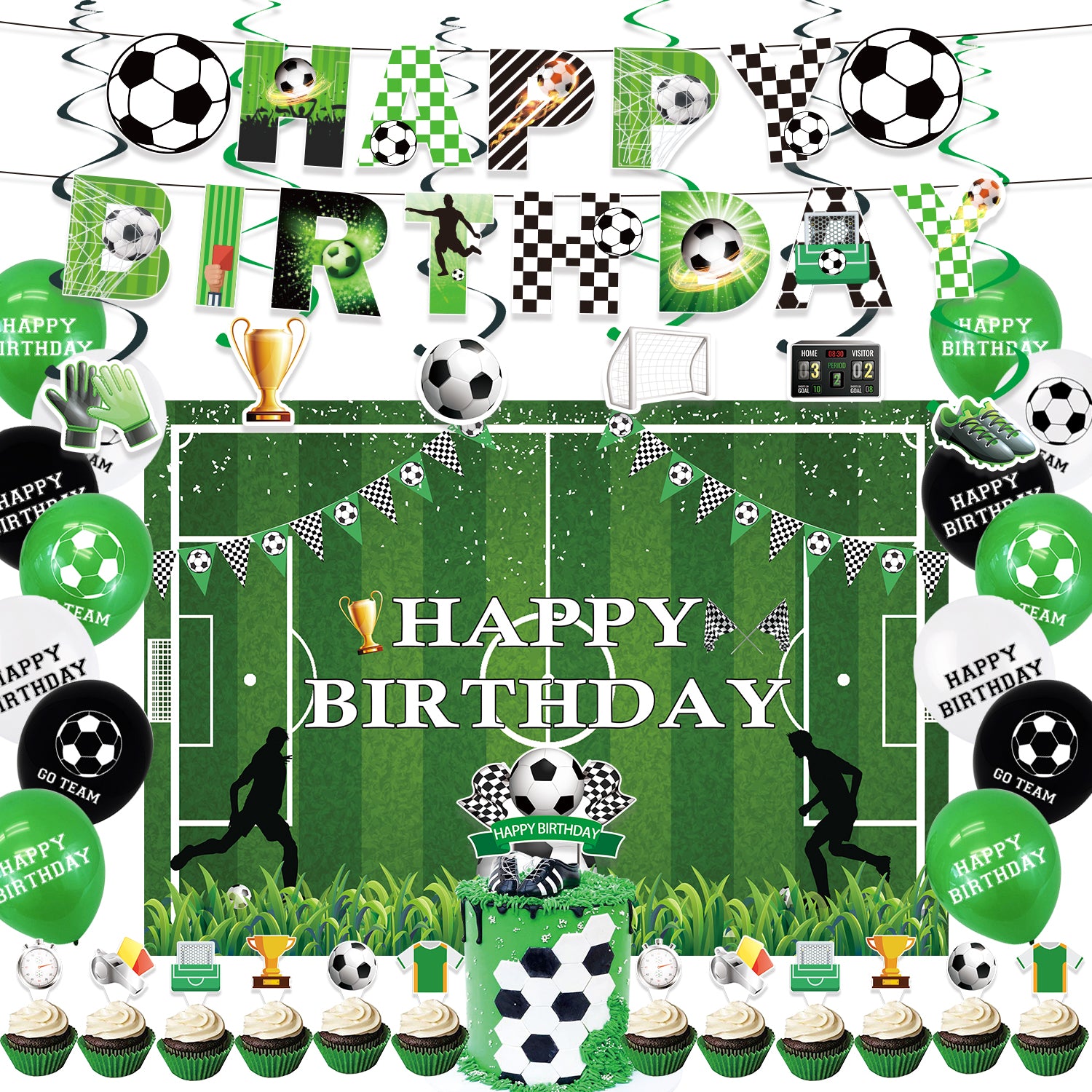 Soccer Birthday Party Decoration Set