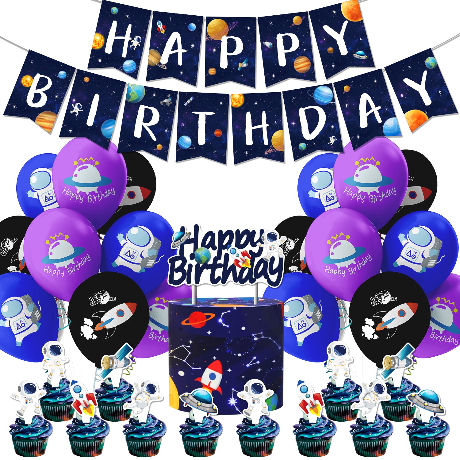 Space Astronauts Birthday Decoration Set