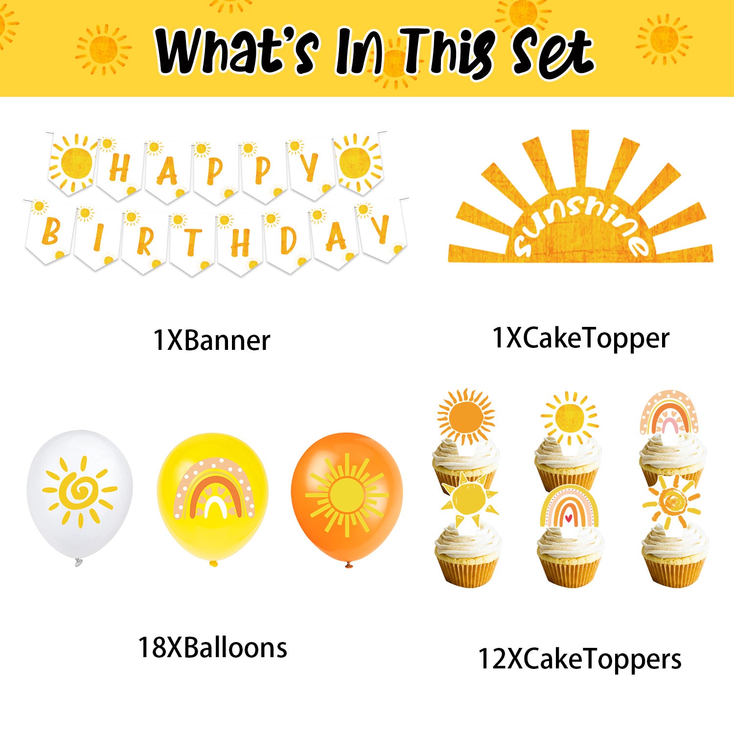 Sunshine Birthday Decoration Set