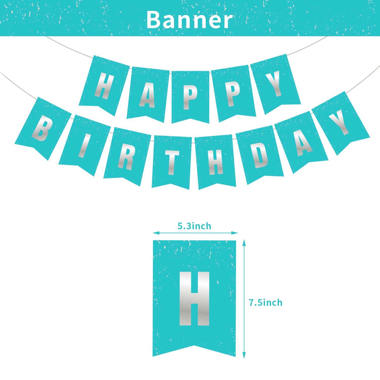 Teal Blue Birthday Party Decoration Set