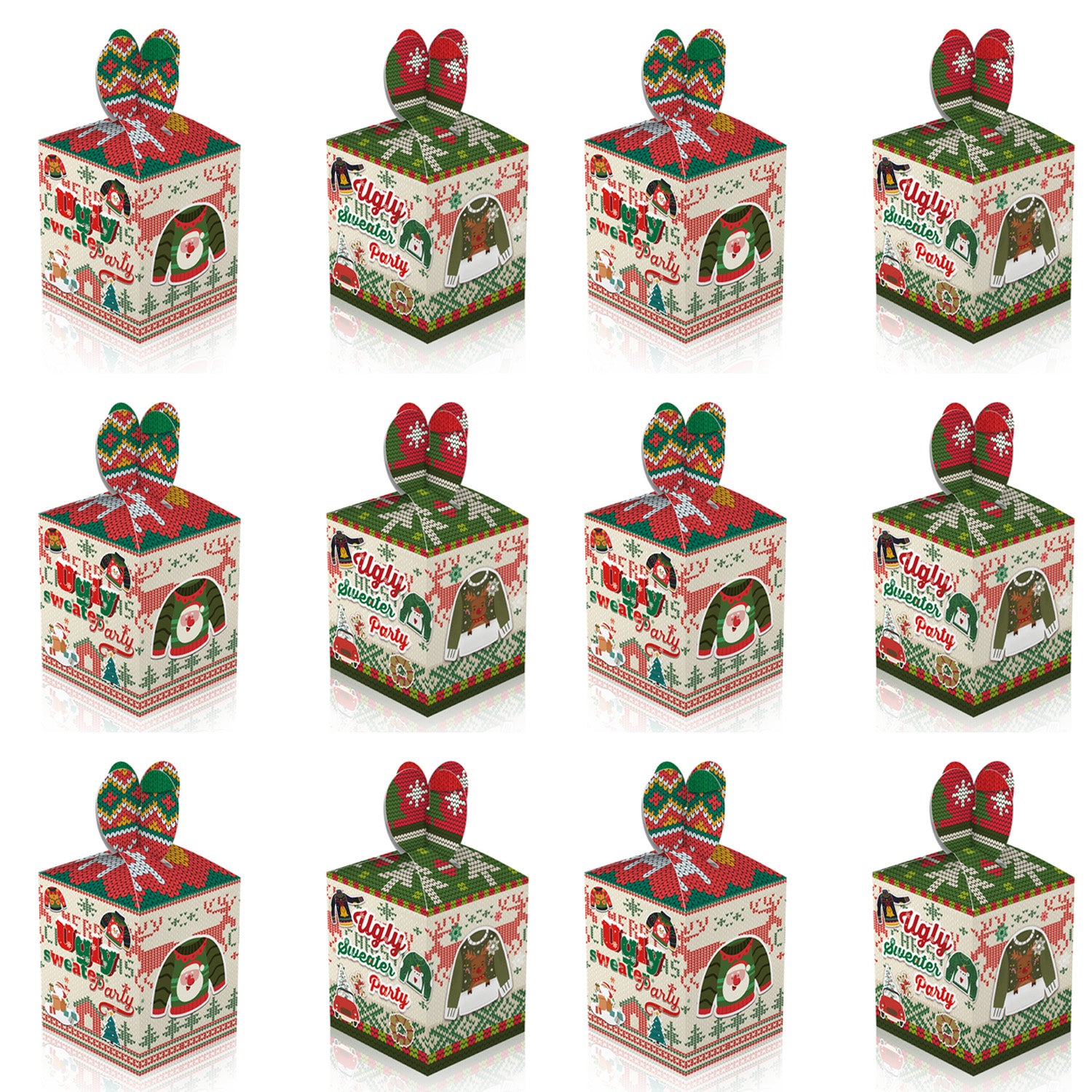 12pcs Ugly Sweater Candy Boxes