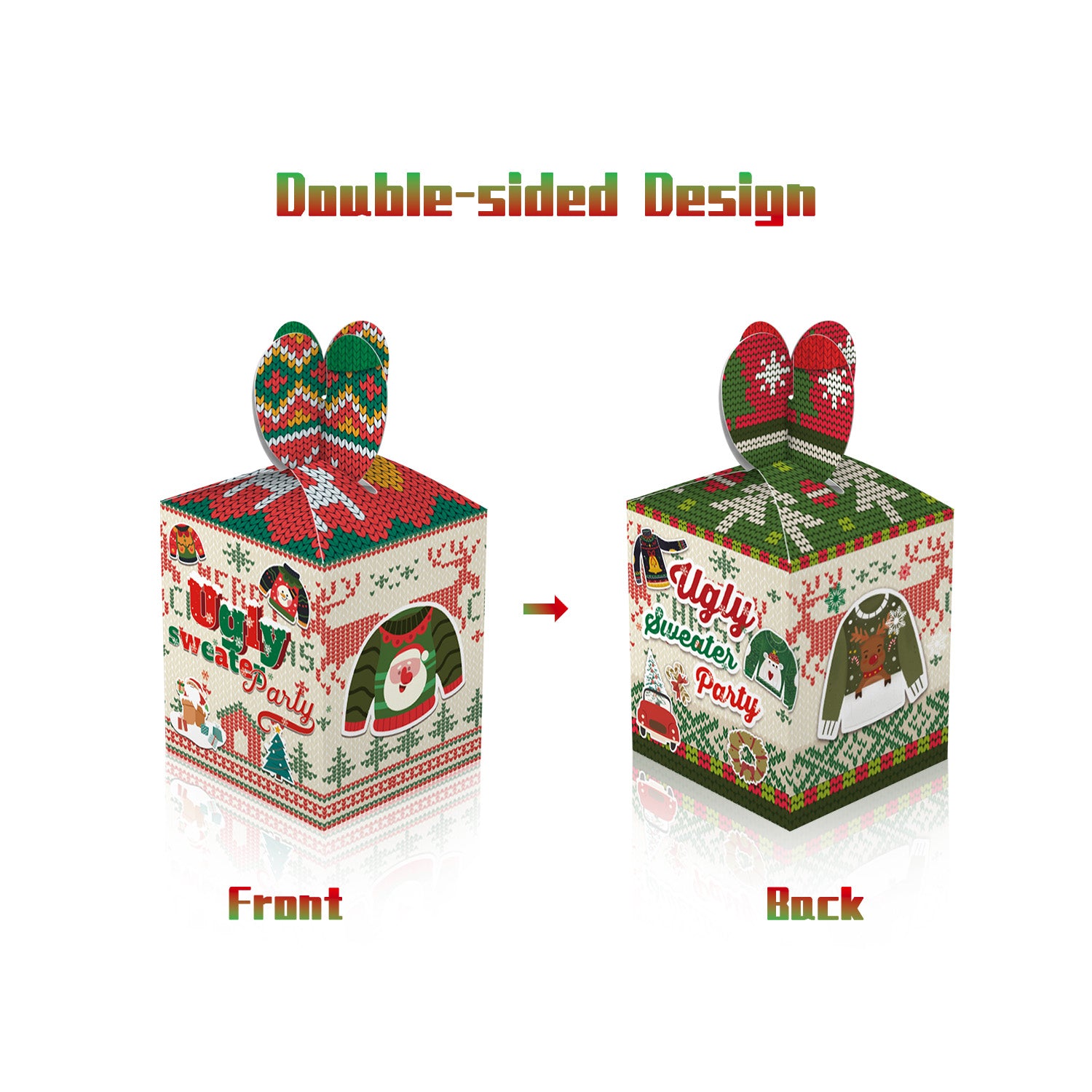 12pcs Ugly Sweater Candy Boxes