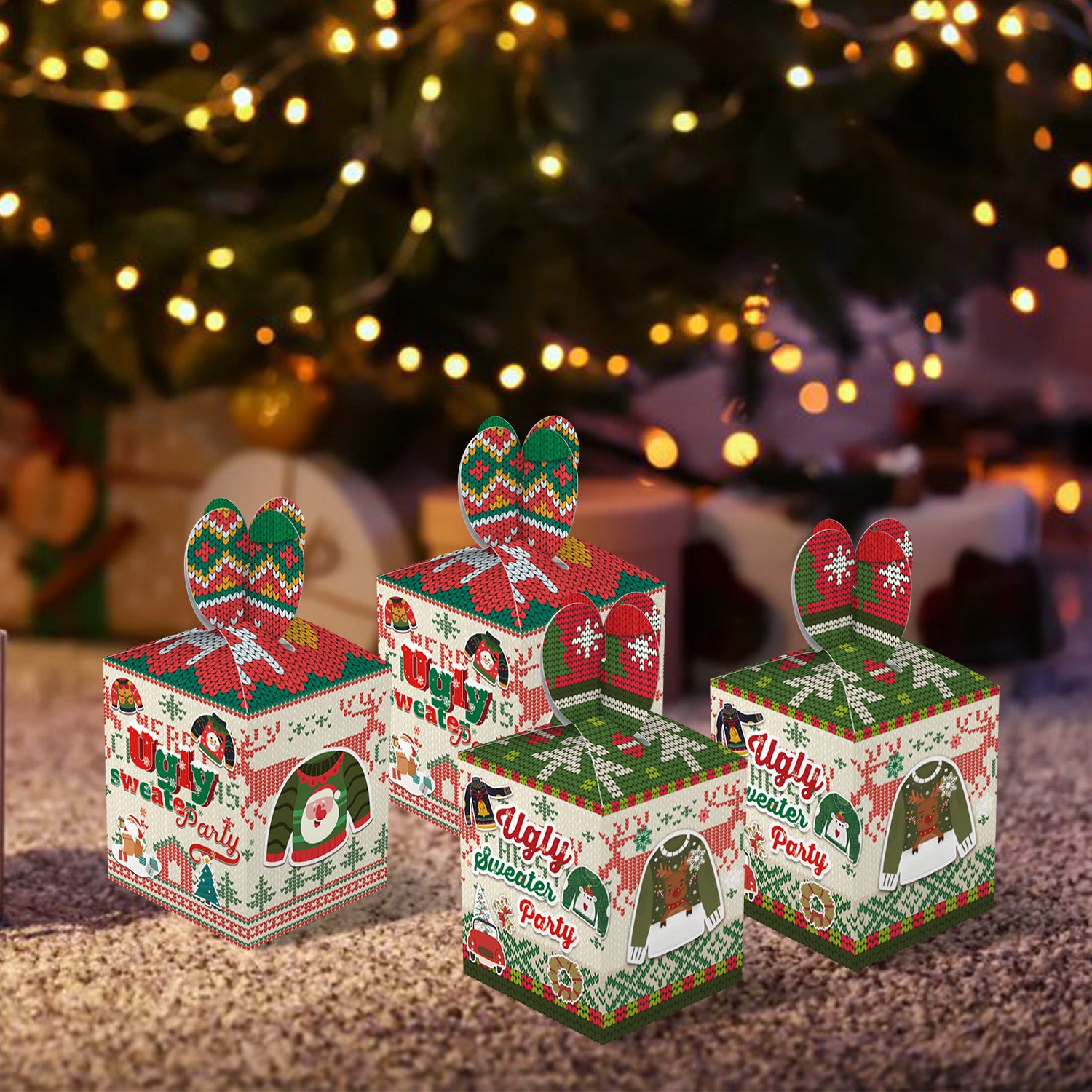 12pcs Ugly Sweater Candy Boxes