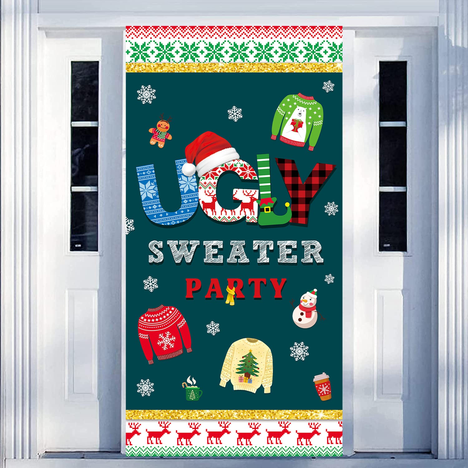 Ugly Sweater Door Cover Party Decorations