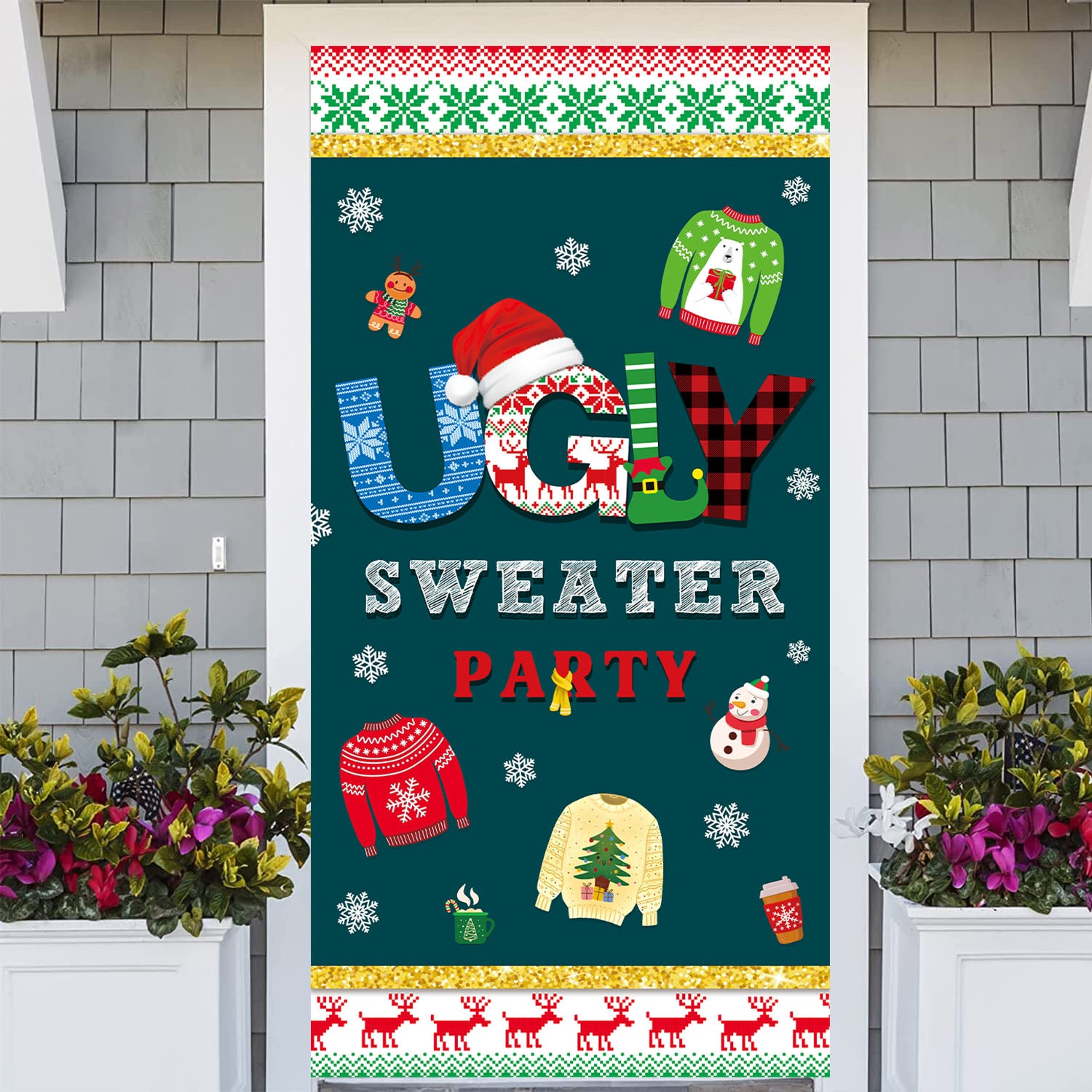 Ugly Sweater Door Cover Party Decorations