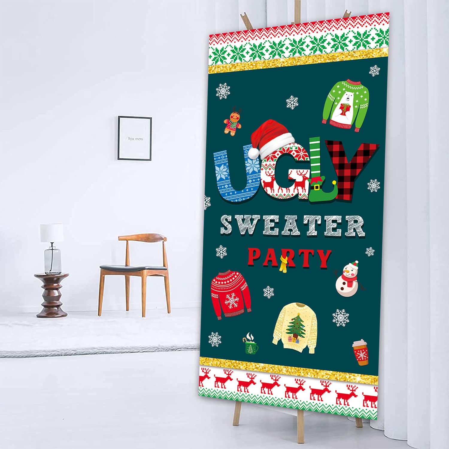 Ugly Sweater Door Cover Party Decorations