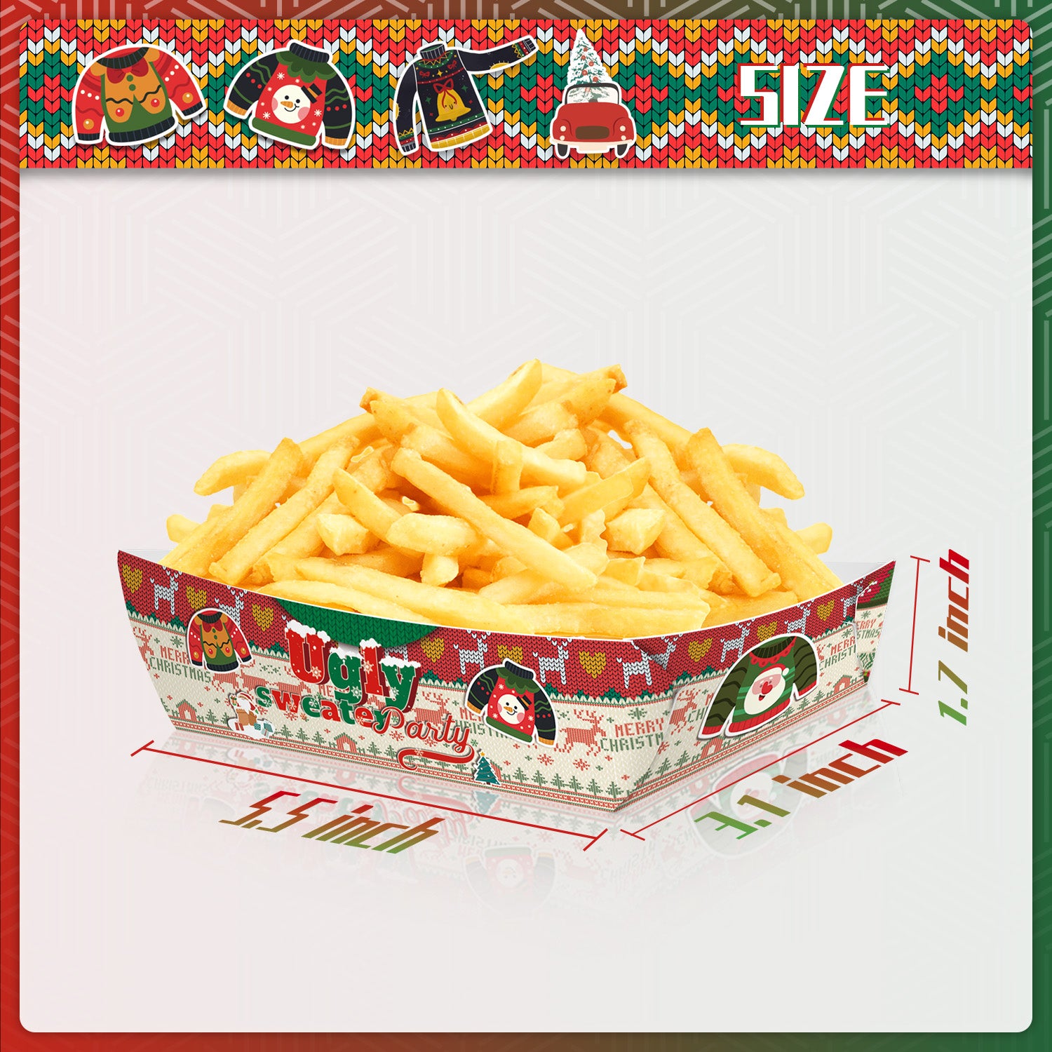 12pcs Ugly Sweater Food Tray