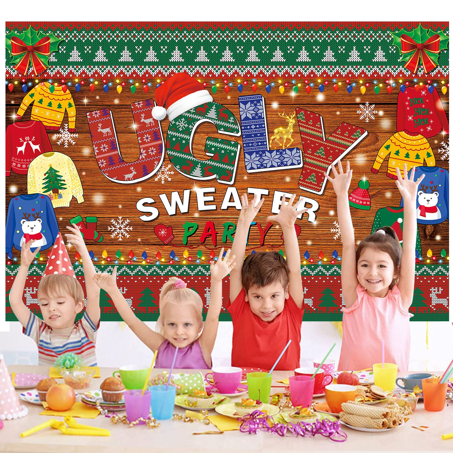 Ugly Sweater Party Backdrop Banner