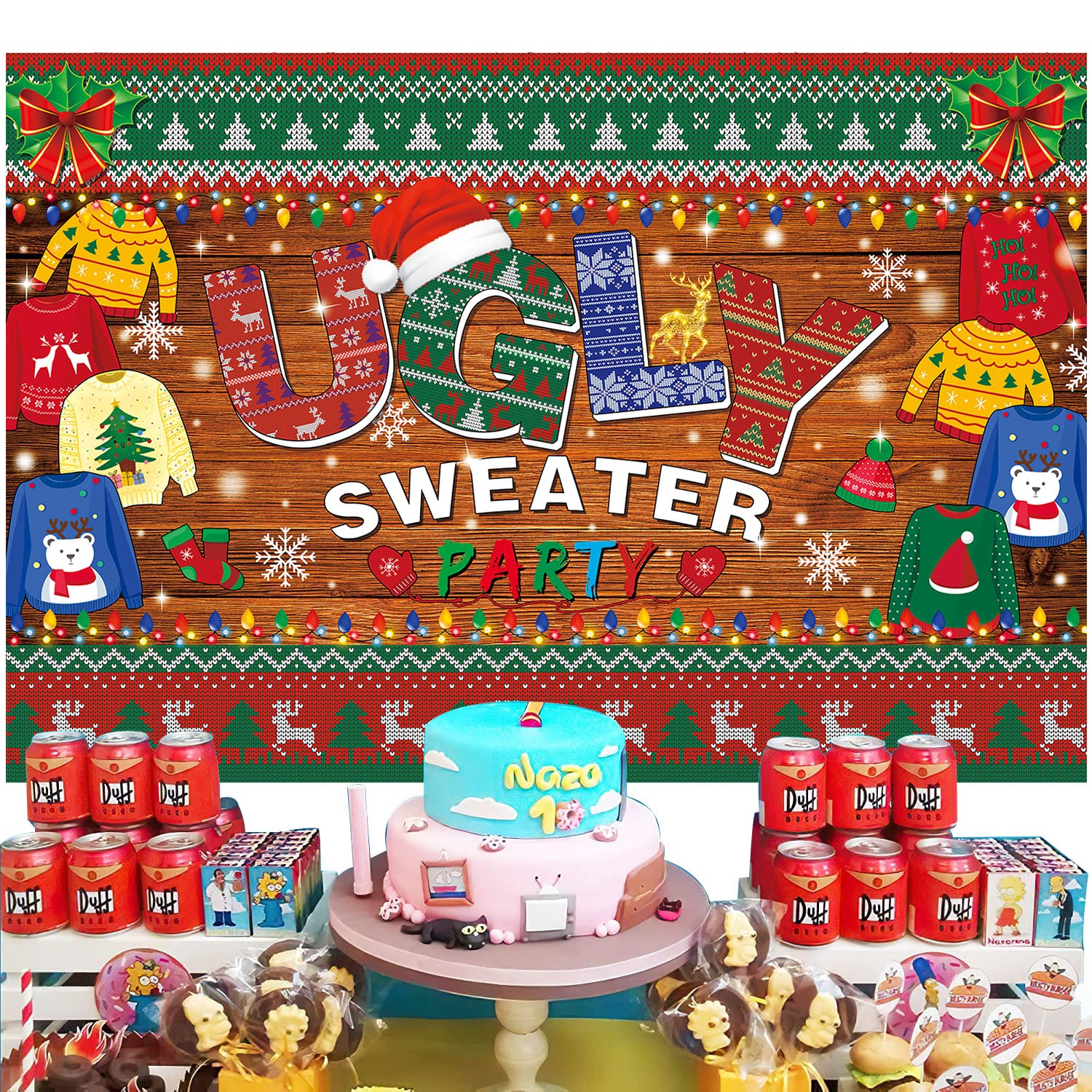 Ugly Sweater Party Backdrop Banner