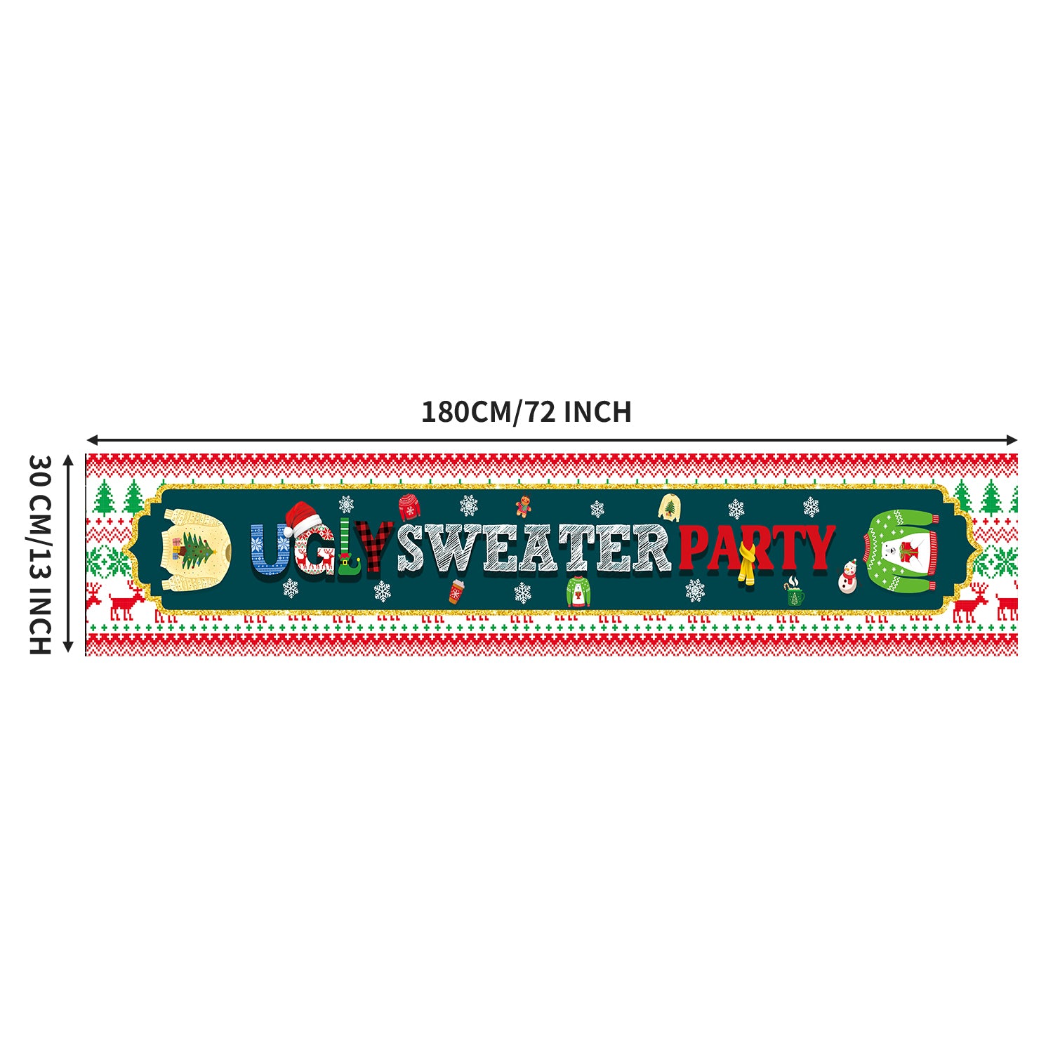 Ugly Sweater Table Runner with 4 Placemats