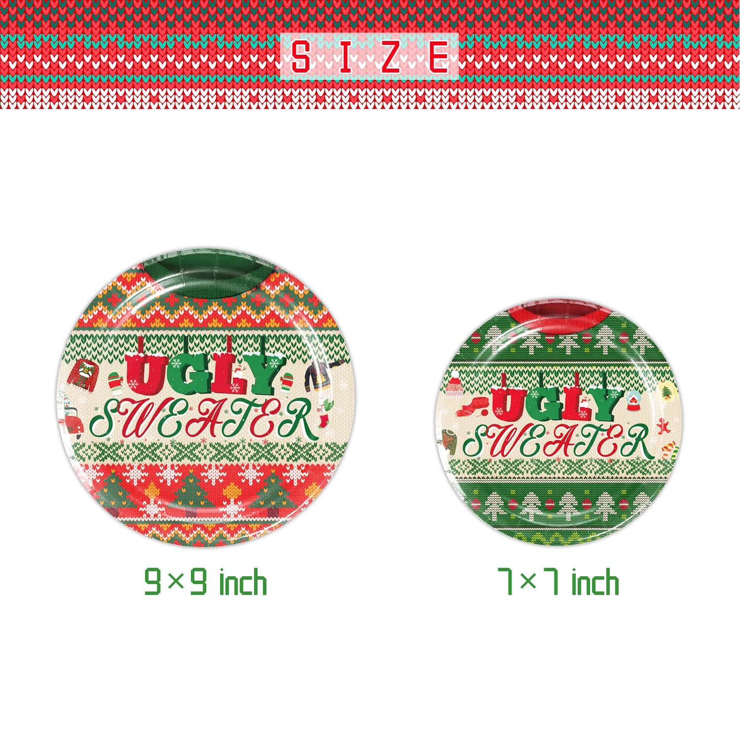 Ugly Christmas Sweater Tableware Set Party Supplies Serves 24