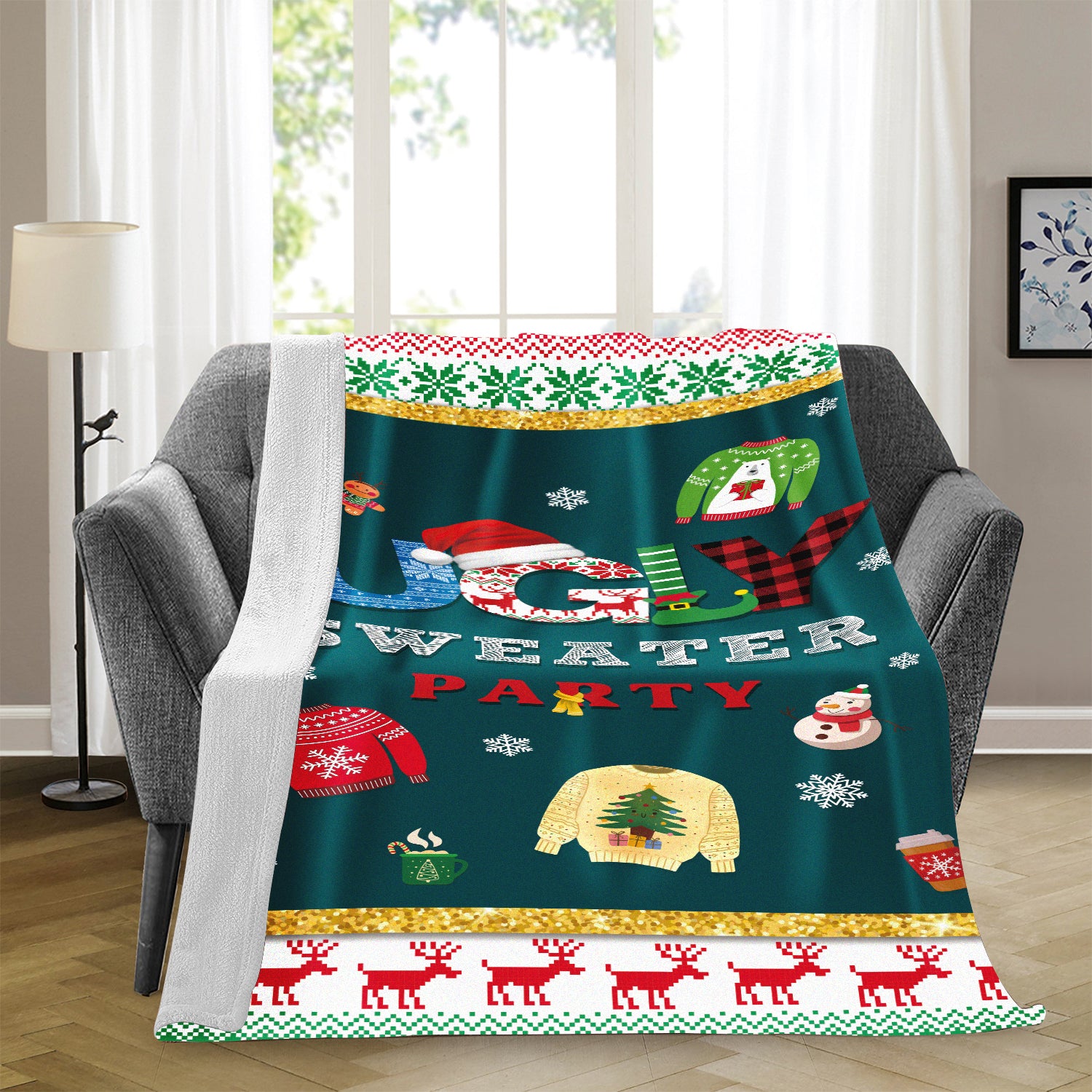 Ugly Sweater Throw Blanket