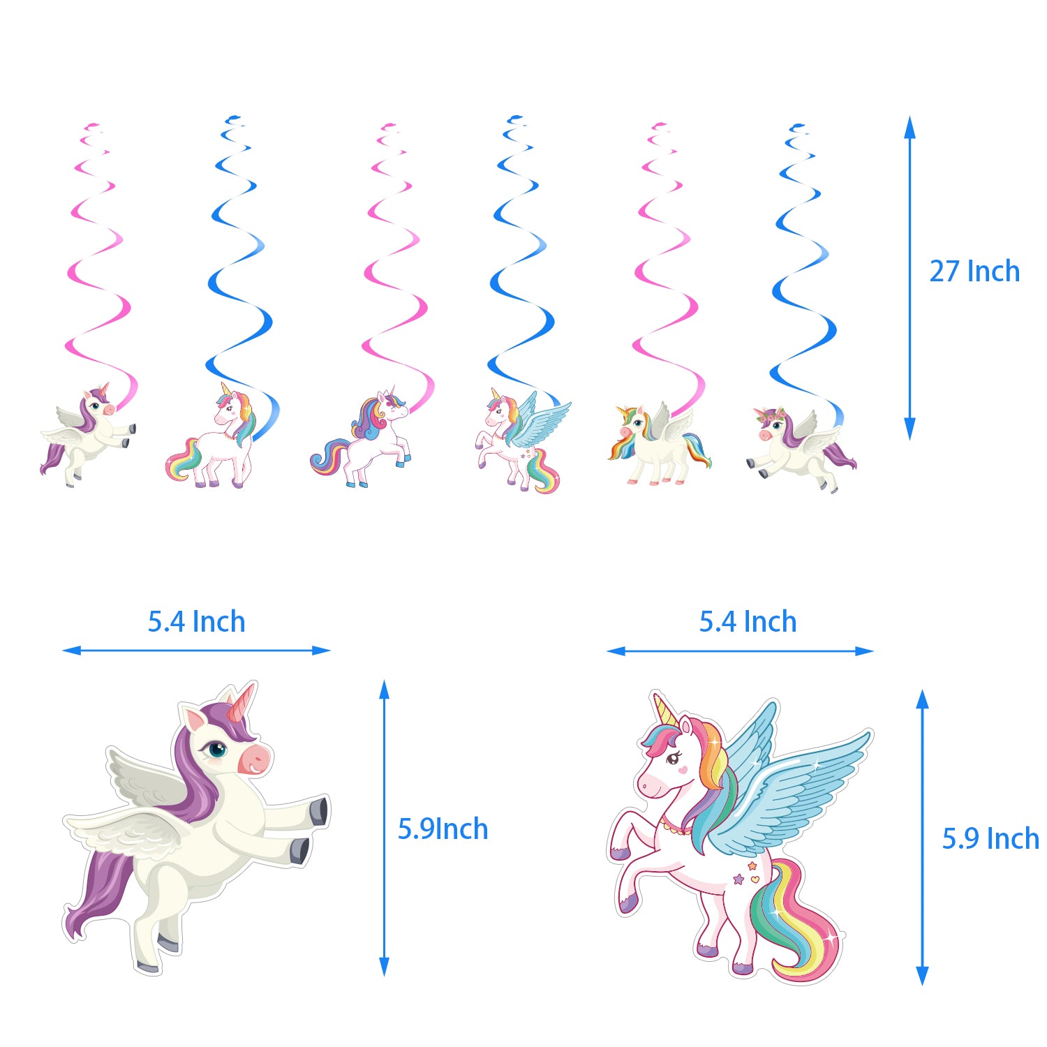 Rainbow and Unicorn Party Decoration Set A